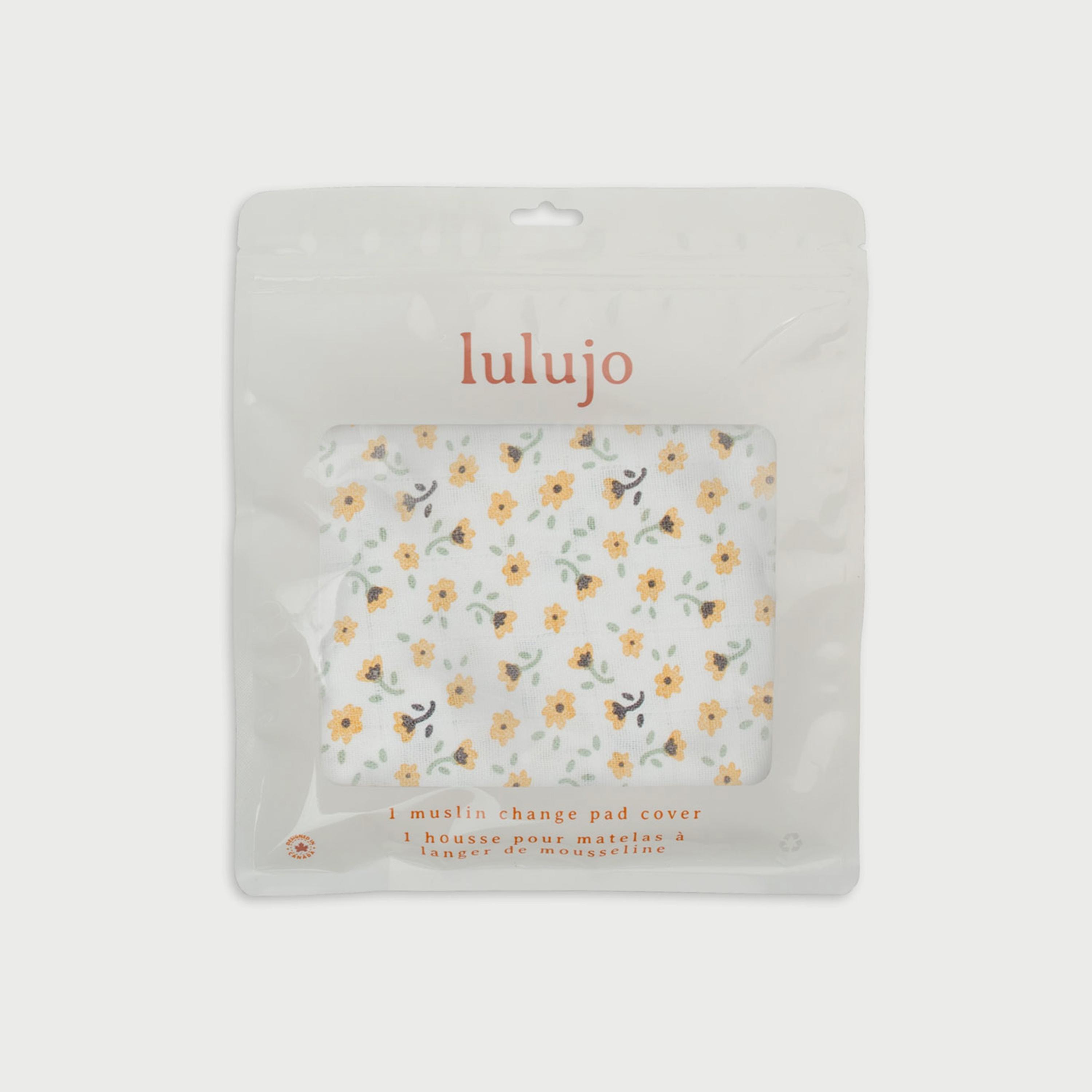 Lulujo Muslin Change Pad Cover, 80cm x 40cm, Vintage Floral-baby-diapering-changingmats-image-1