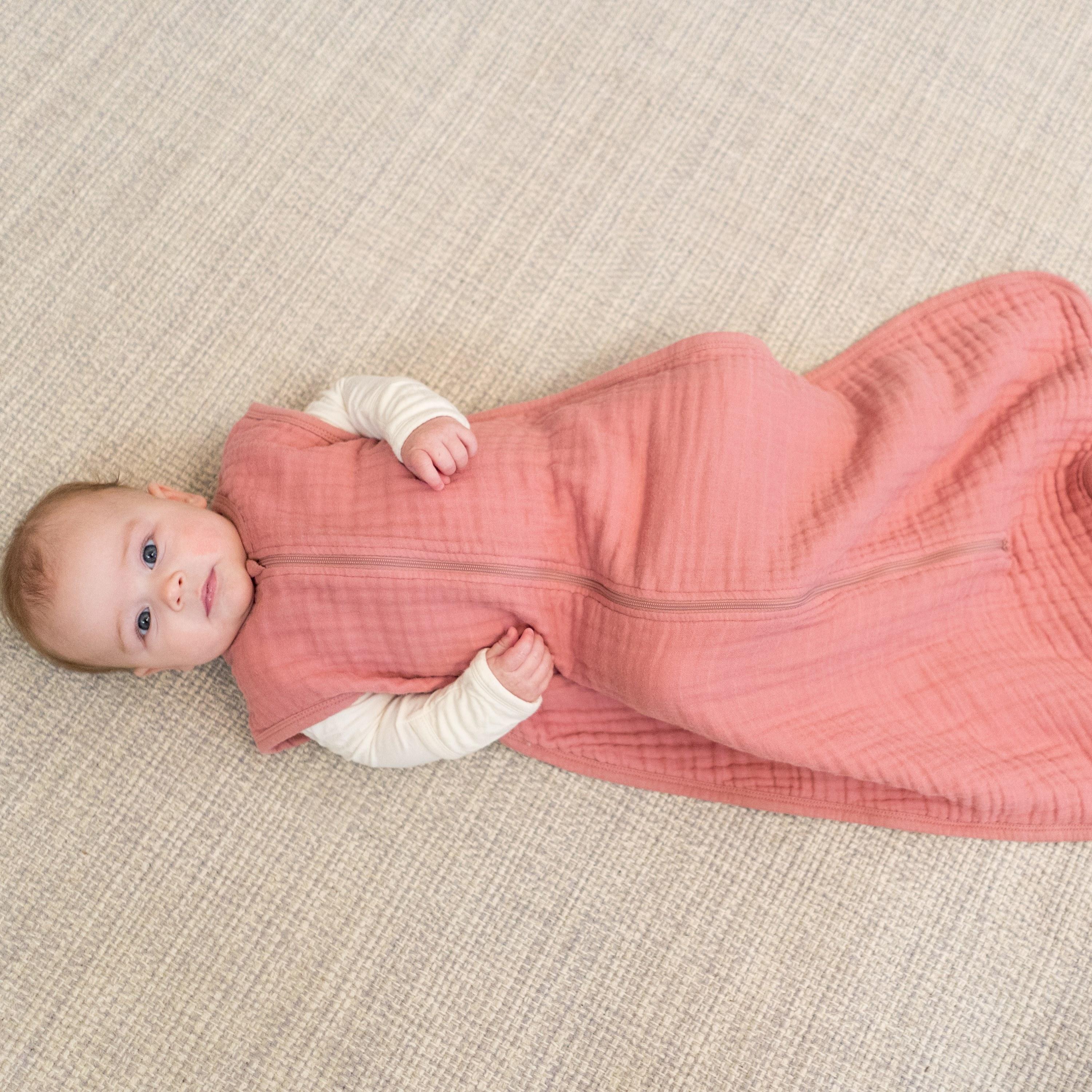 Lulujo 100% Cotton Muslin Sleep Sack, Rose, Size L (12 - 18 months)-baby-nursery-blanketsandswaddles-swaddlesandsleepingbags-image-4