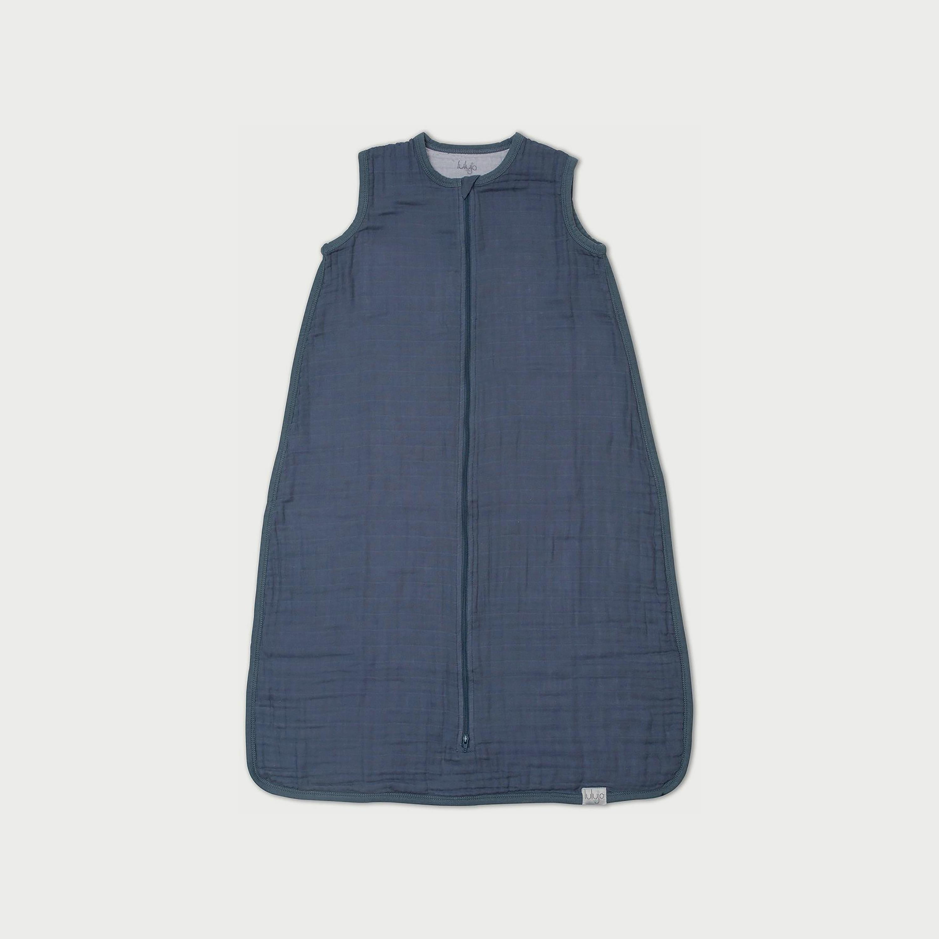 Lulujo 100% Cotton Muslin Sleep Sack, Navy Night, Size M (6-12months)-baby-nursery-blanketsandswaddles-swaddlesandsleepingbags-image-4