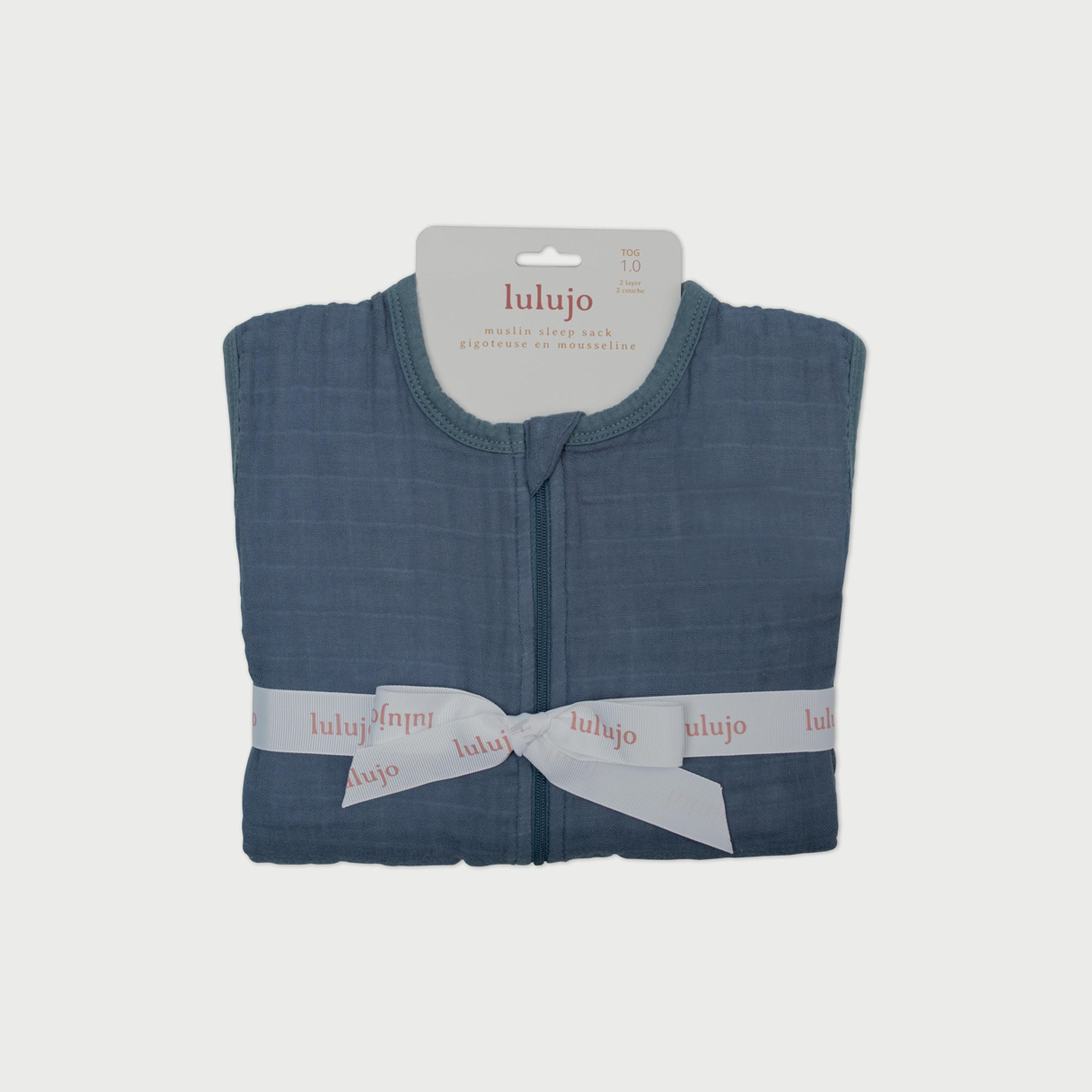 Lulujo 100% Cotton Muslin Sleep Sack, Navy Night, Size L (12-18 Months)-baby-nursery-blanketsandswaddles-swaddlesandsleepingbags-image-2