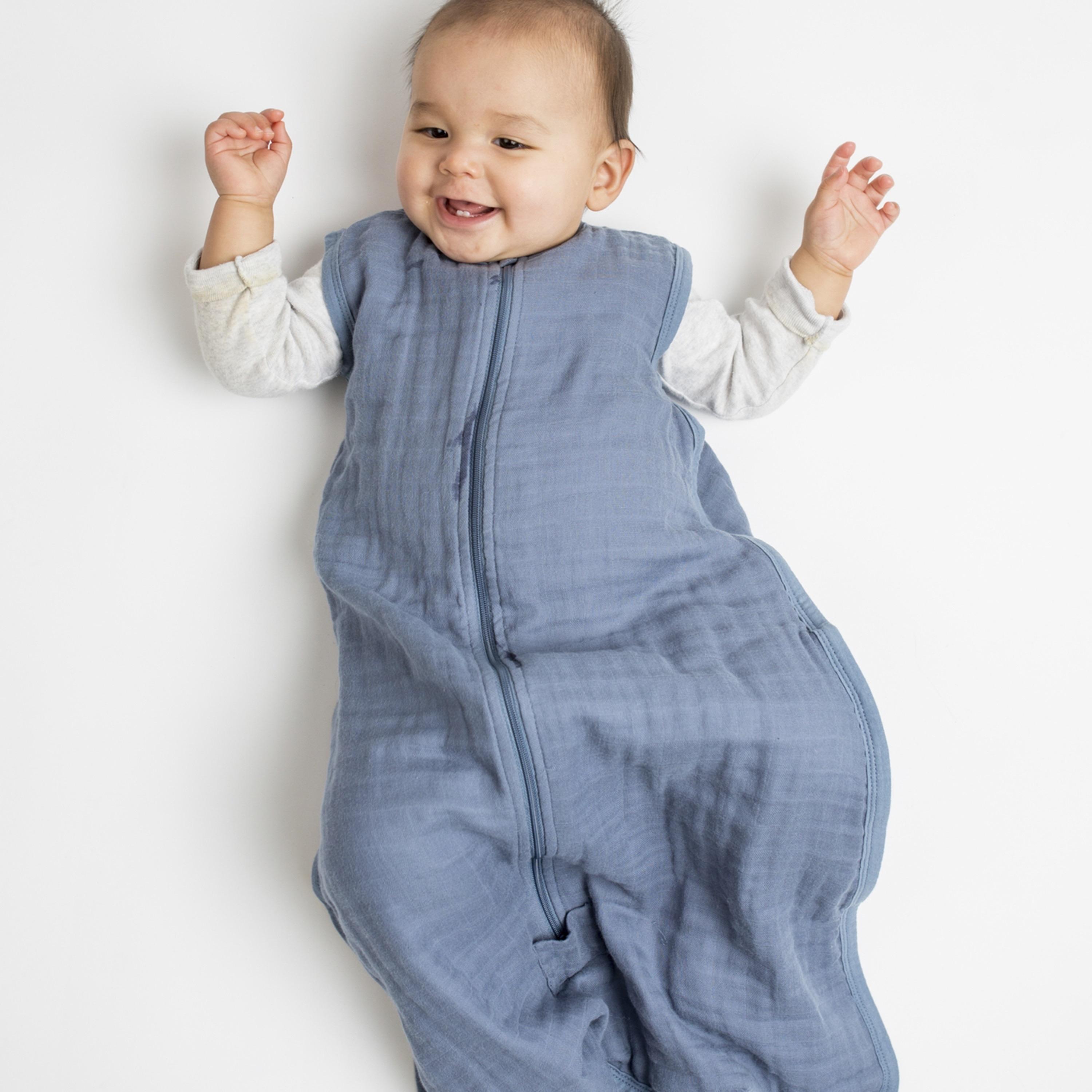 Lulujo 100% Cotton Muslin Sleep Sack, Navy Night, Size L (12-18 Months)-baby-nursery-blanketsandswaddles-swaddlesandsleepingbags-image-4