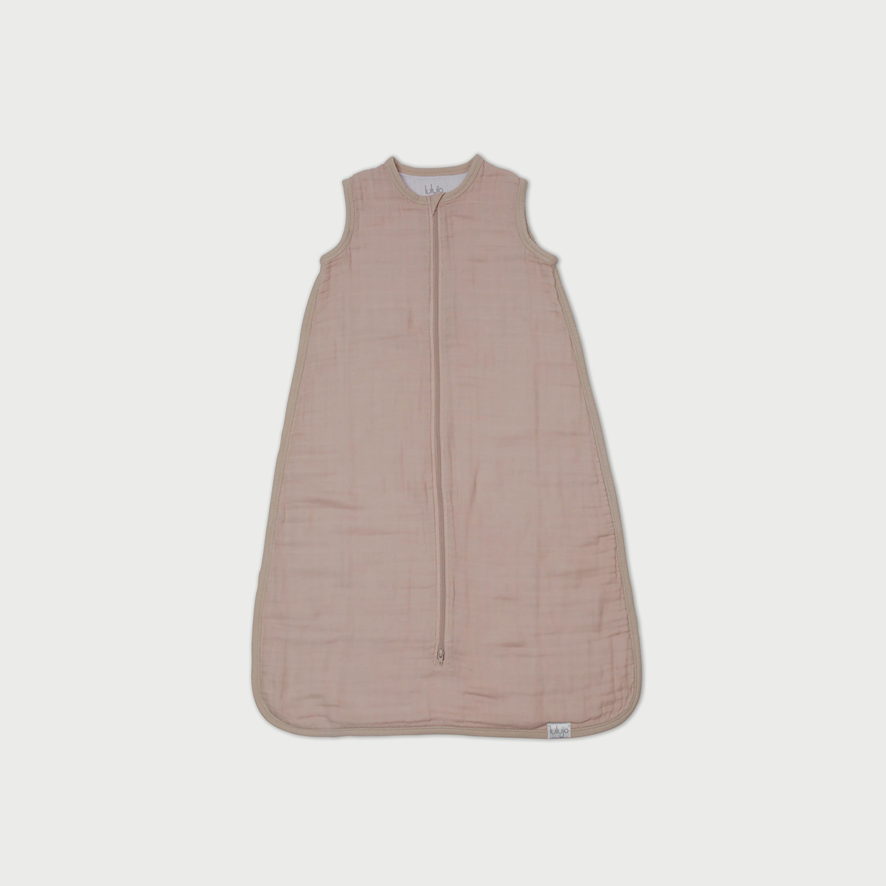 Lulujo 100% Cotton Muslin Sleep Sack, Sand, Size S (0-6 months)-baby-nursery-blanketsandswaddles-swaddlesandsleepingbags-image-1