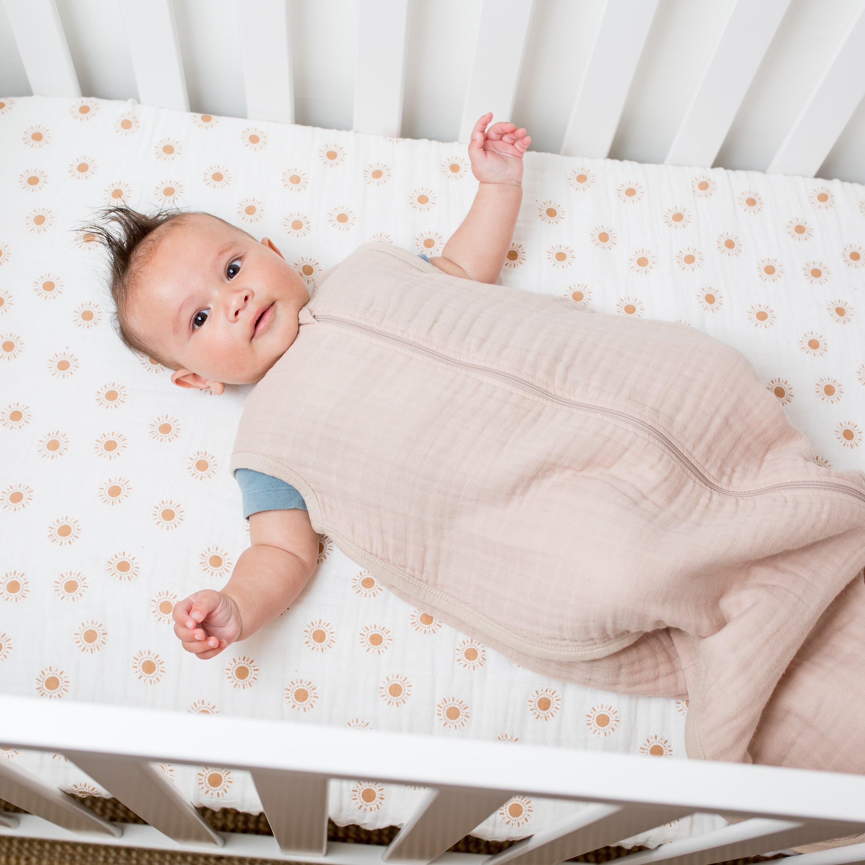 كيس نوم %100 قطن موسلين 6-12 أشهر من لولوجو، لون رملي - ميديم-baby-nursery-blanketsandswaddles-swaddlesandsleepingbags-image-4