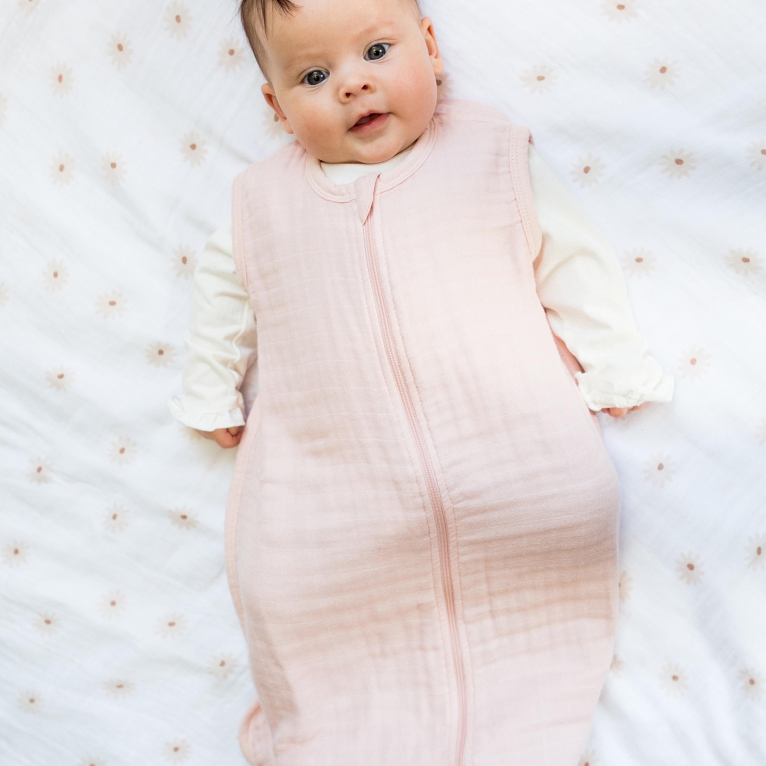 Lulujo 100% Cotton Muslin Sleep Sack, Ballet Slipper, Size S (0-6 months)-baby-nursery-blanketsandswaddles-swaddlesandsleepingbags-image-3
