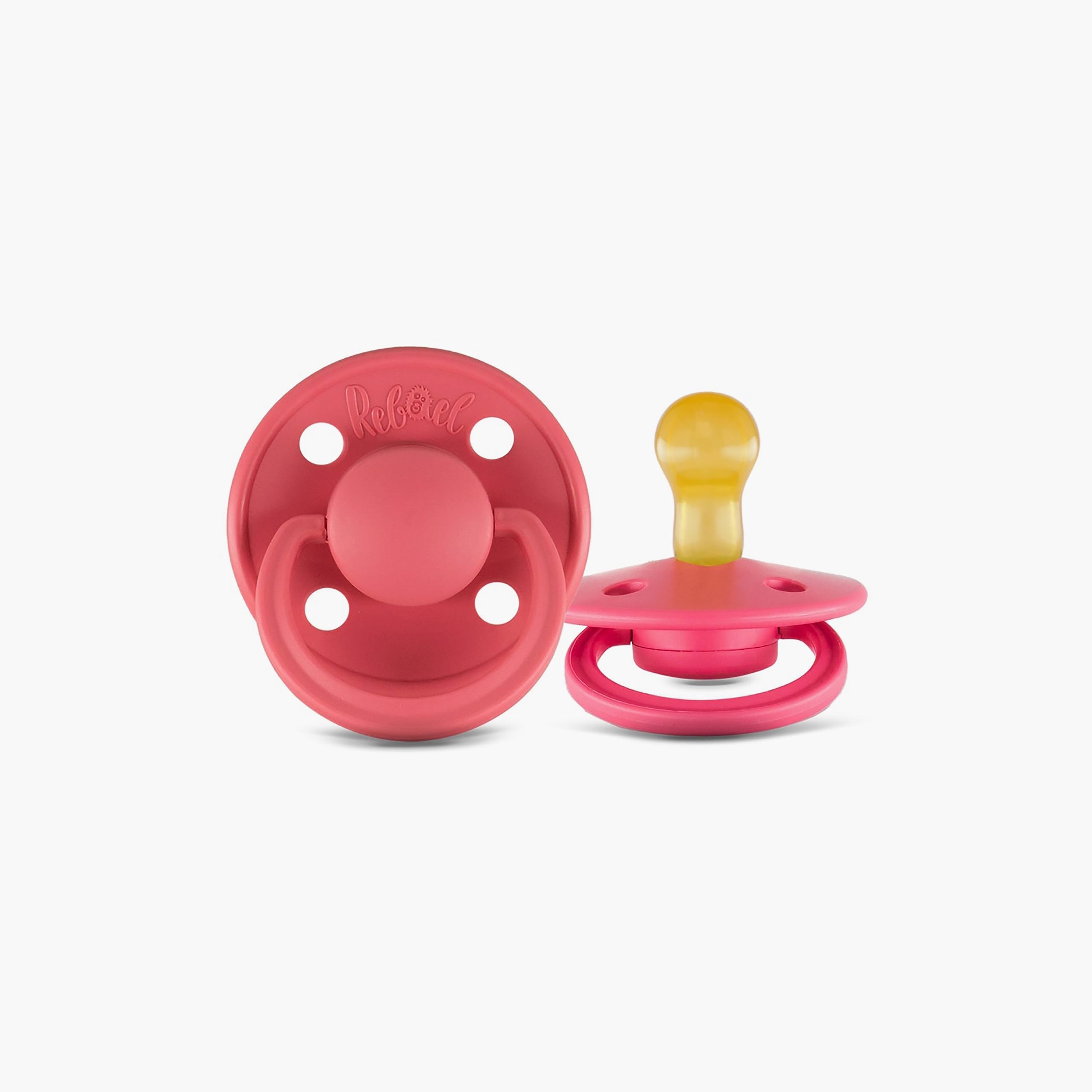 Rebael Mono 2-Piece Natural Rubber Round Pacifier, Size 1, 0-6M-baby-feeding-pacifiers-image-2