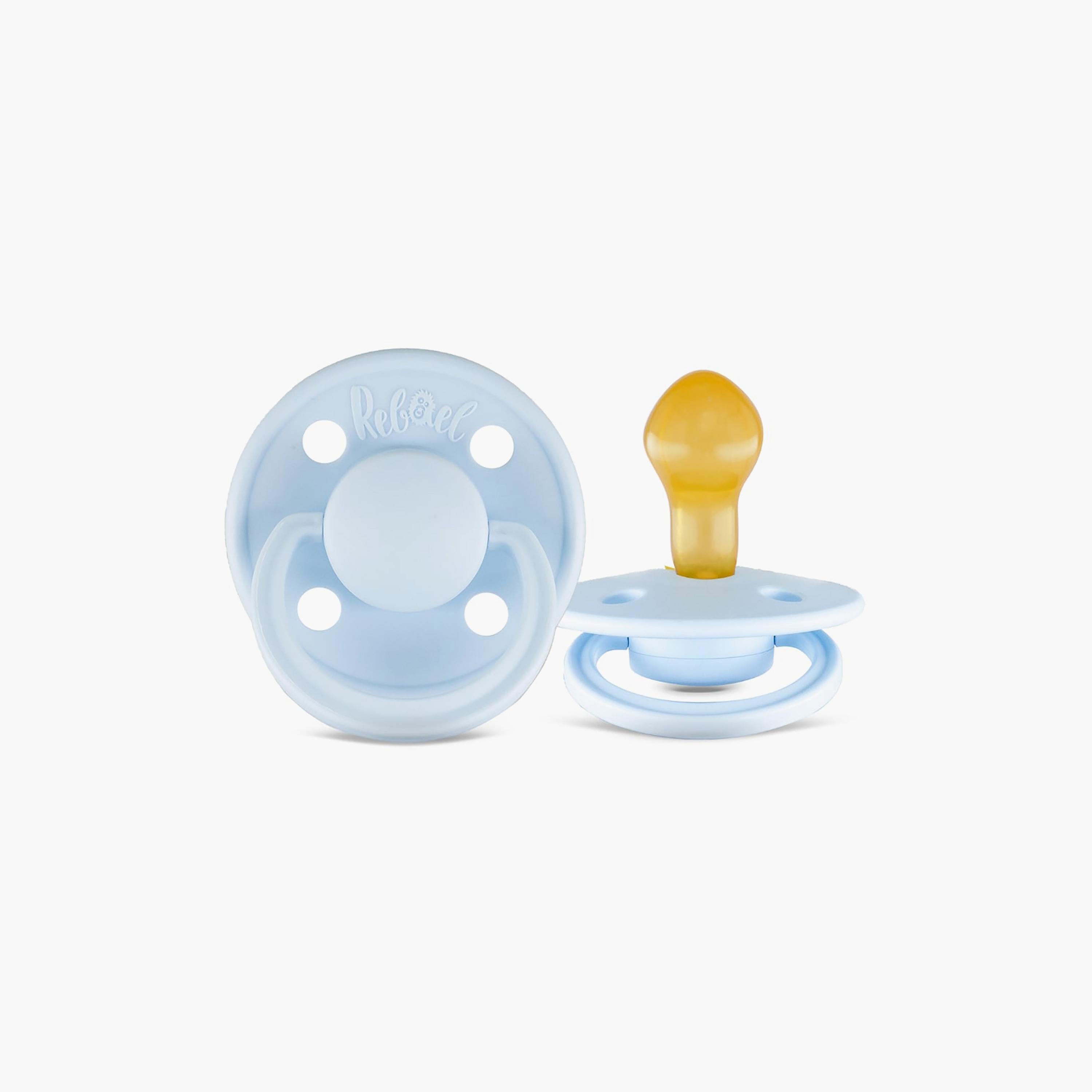 Rebael Mono 2-Piece Natural Rubber Round Pacifier, Size 2, 6M-baby-feeding-pacifiers-image-2
