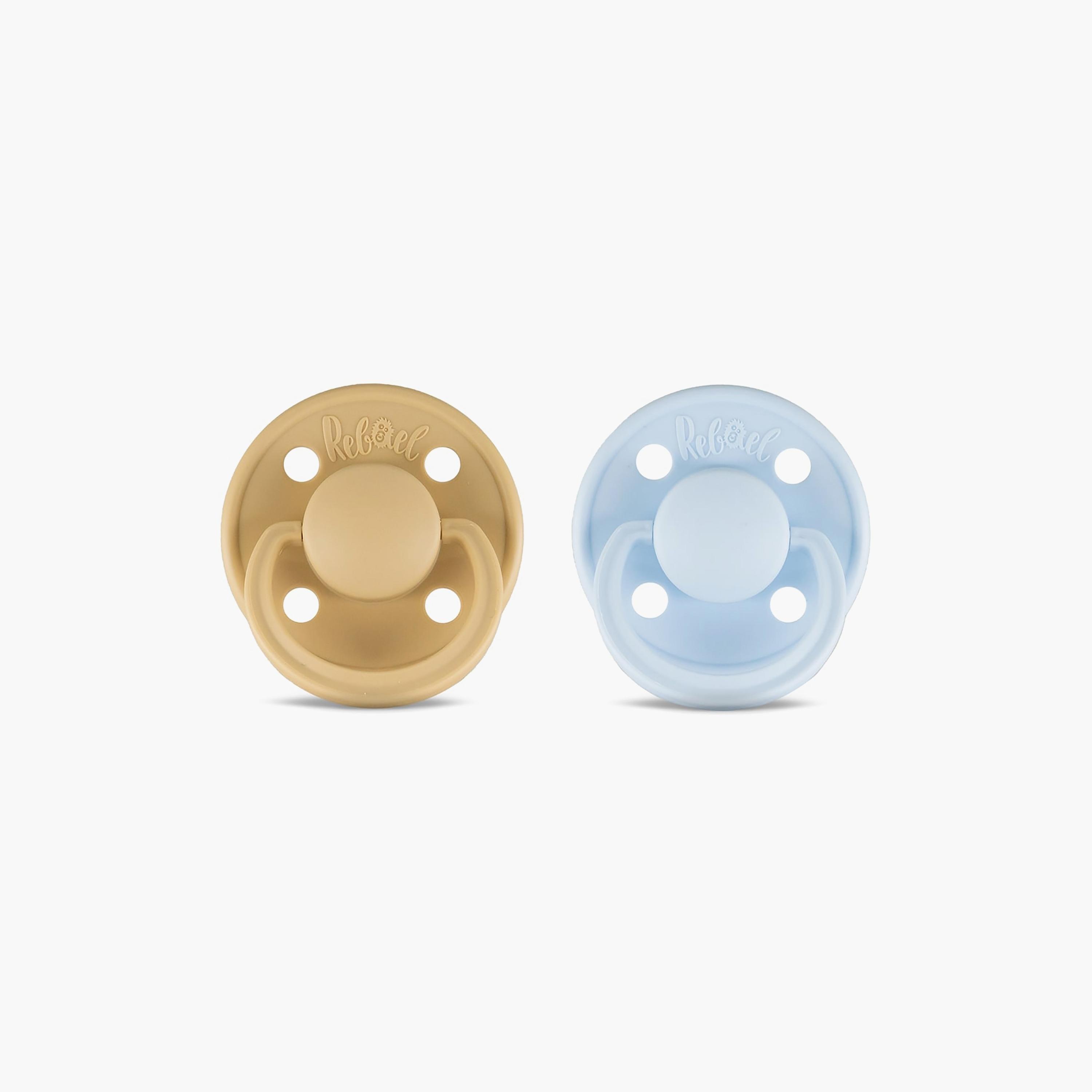 Rebael Mono 2-Piece Natural Rubber Round Pacifier, Size 2, 6M-baby-feeding-pacifiers-image-3