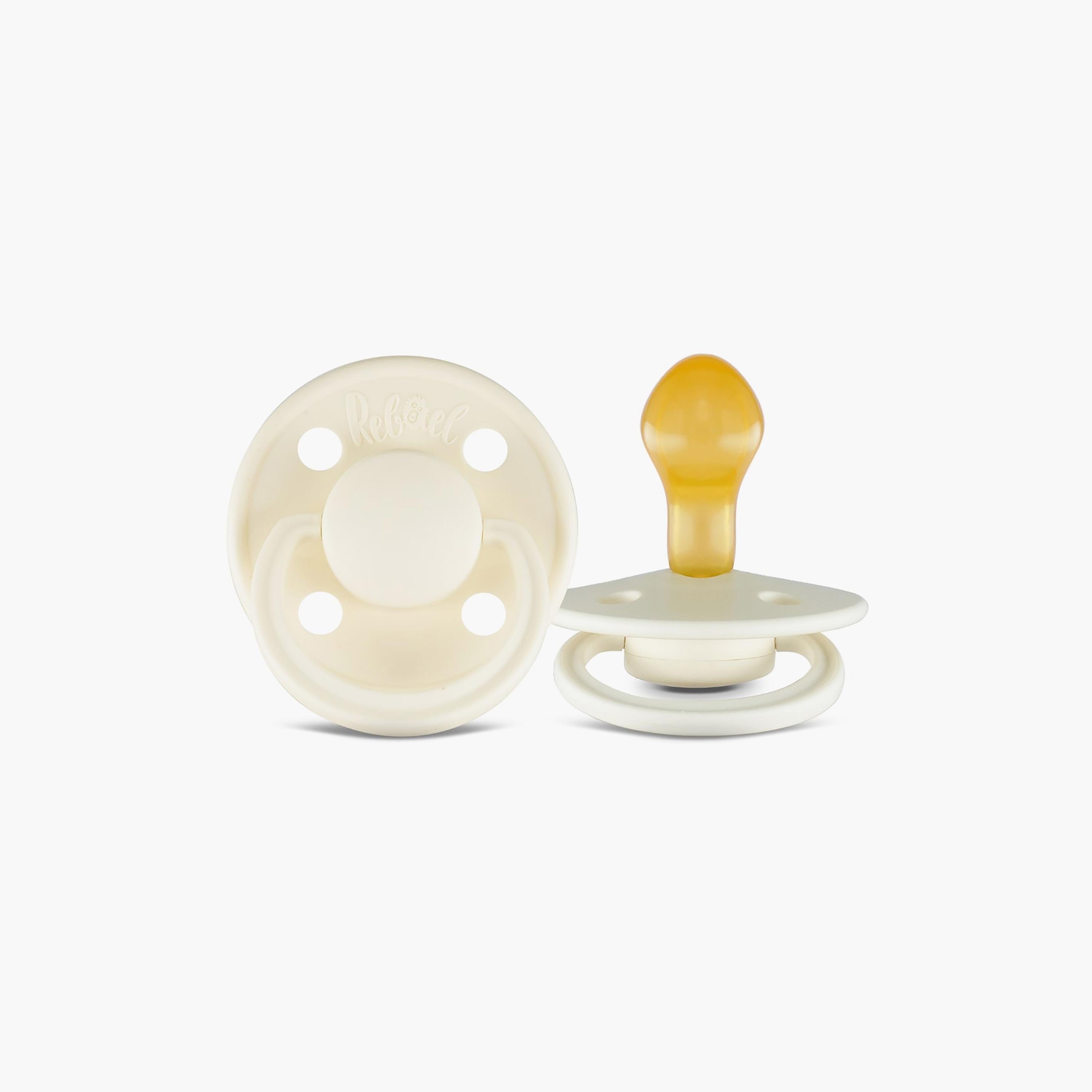 Rebael Mono 2-Piece Natural Rubber Round Pacifier, Size 2, 6M-baby-feeding-pacifiers-image-2