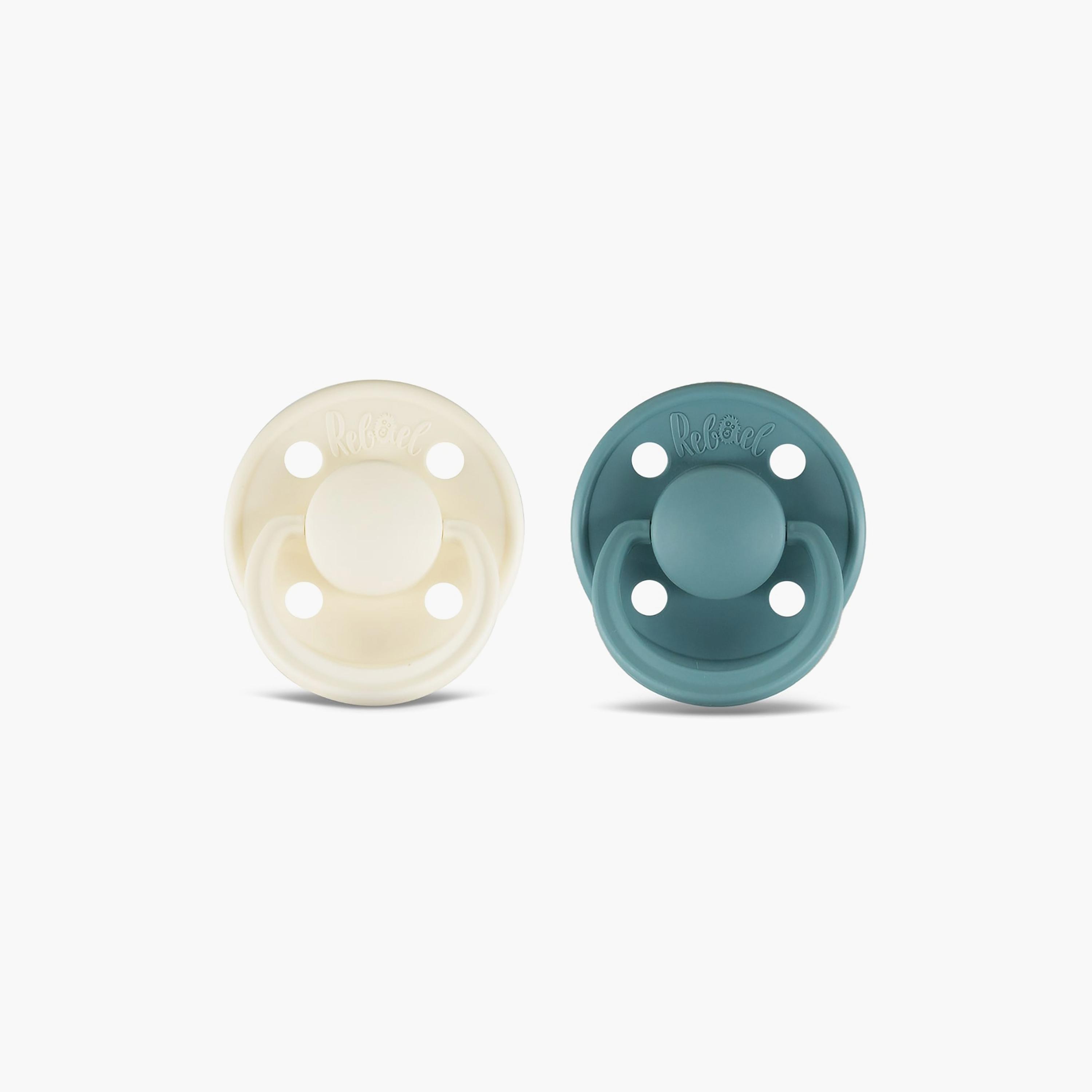 Rebael Mono 2-Piece Natural Rubber Round Pacifier, Size 2, 6M-baby-feeding-pacifiers-image-3