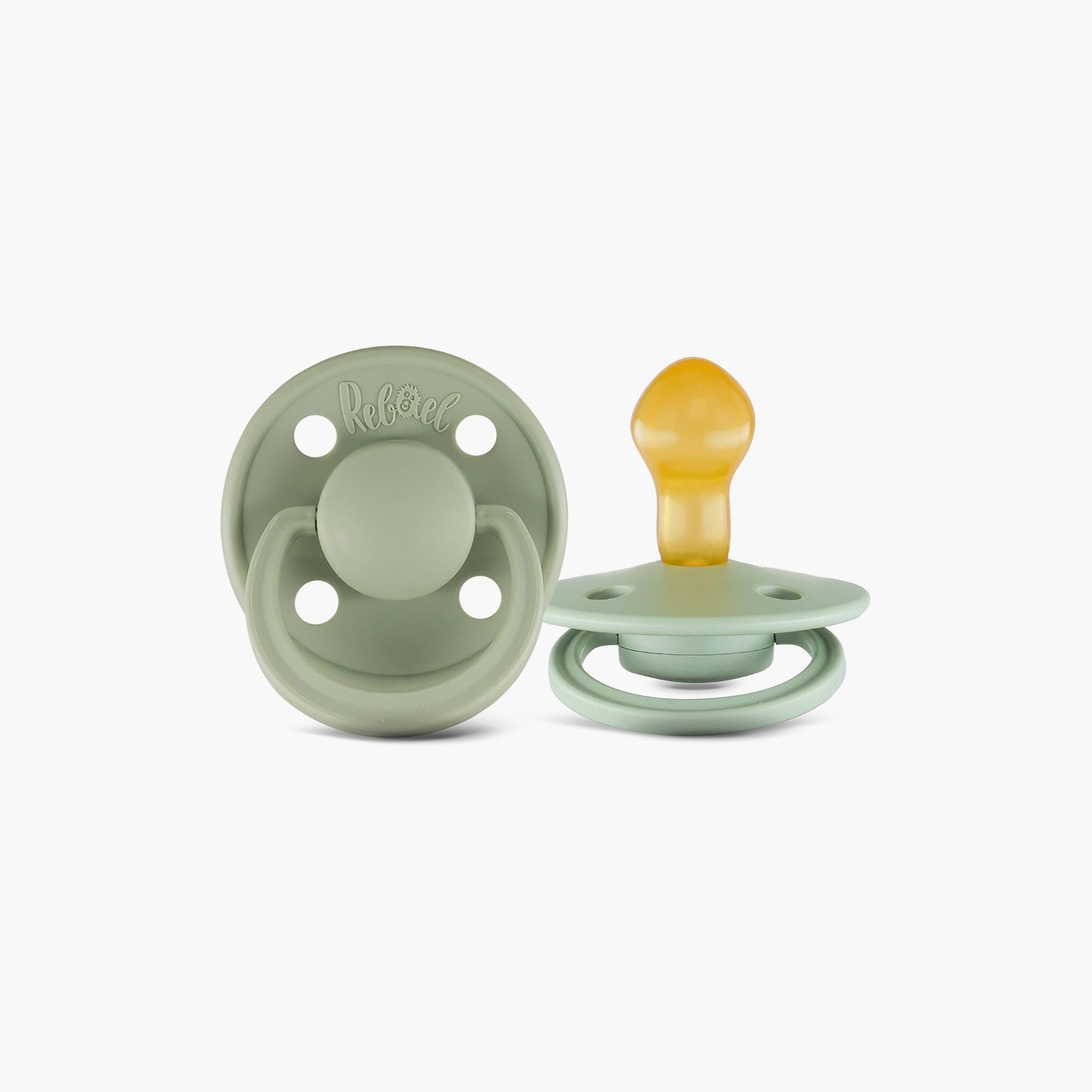 Rebael Mono 2-Piece Natural Rubber Round Pacifier, Size 2, 6M-baby-feeding-pacifiers-image-1