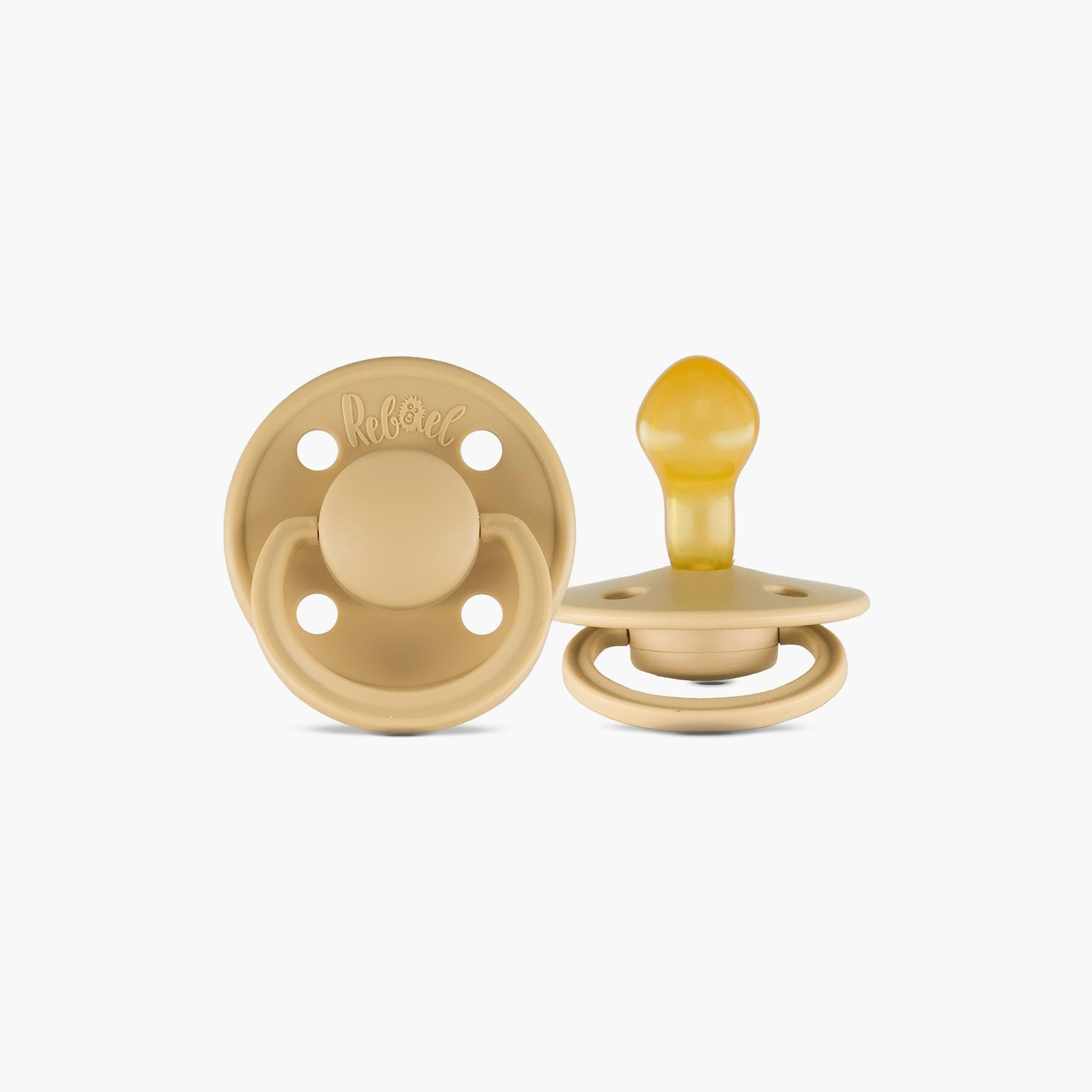 Rebael Mono 2-Piece Natural Rubber Round Pacifier, Size 2, 6M-baby-feeding-pacifiers-image-2