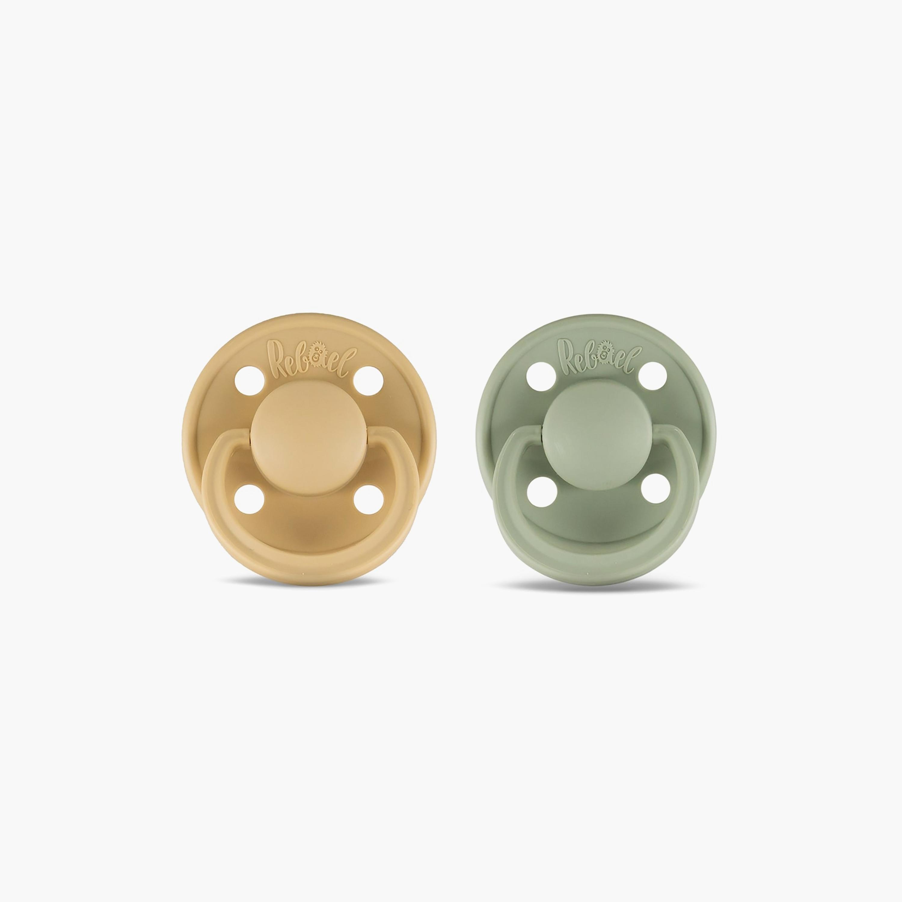 Rebael Mono 2-Piece Natural Rubber Round Pacifier, Size 2, 6M-baby-feeding-pacifiers-image-3