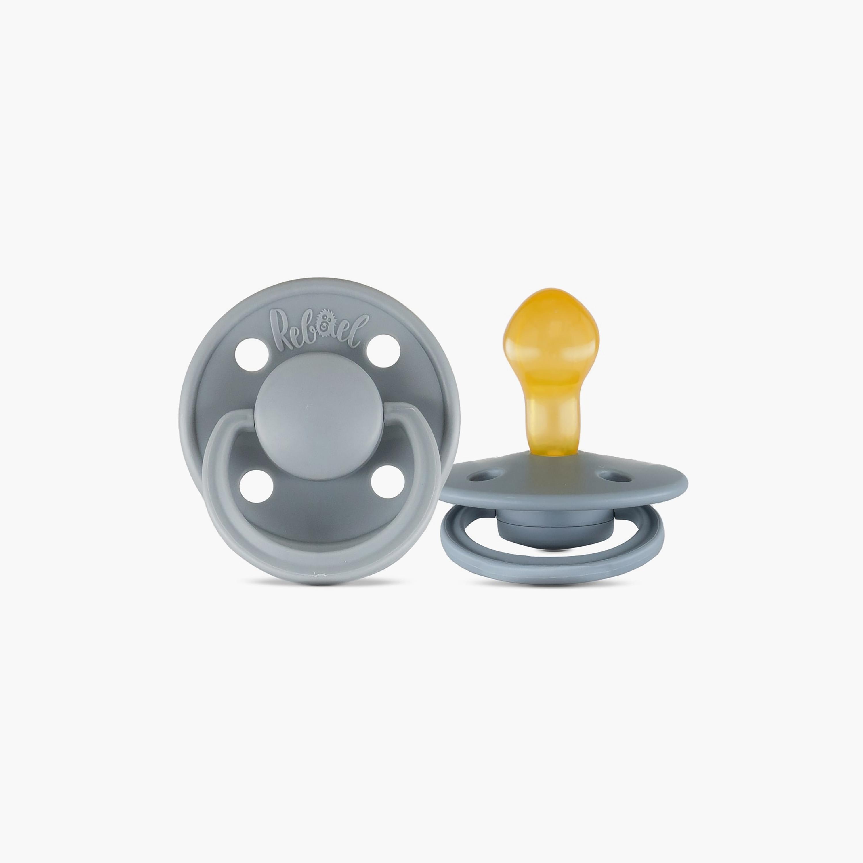 Rebael Mono 2-Piece Natural Rubber Round Pacifier, Size 2, 6M-baby-feeding-pacifiers-image-1