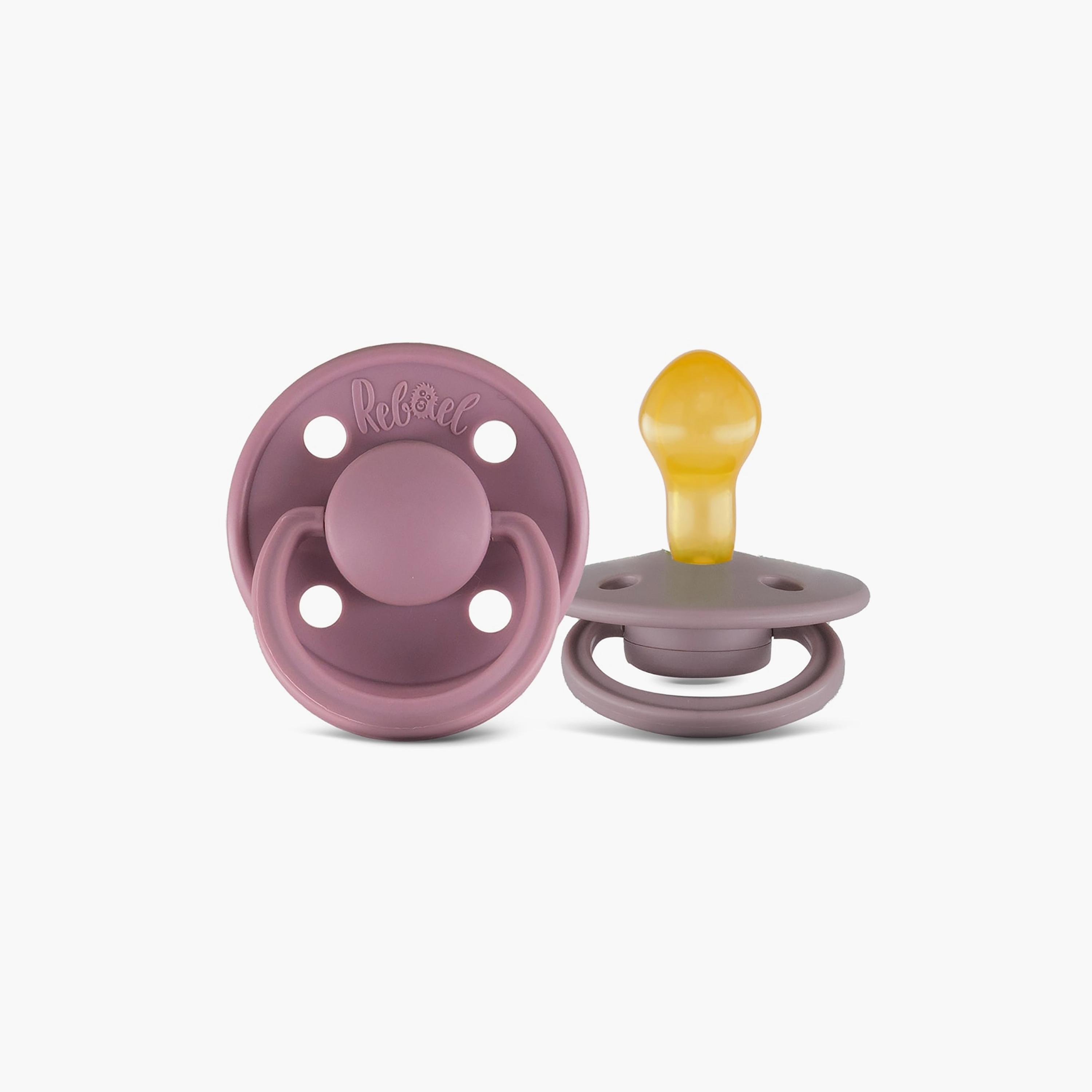 Rebael Mono 2-Piece Natural Rubber Round Pacifier, Size 2, 6M-baby-feeding-pacifiers-image-1