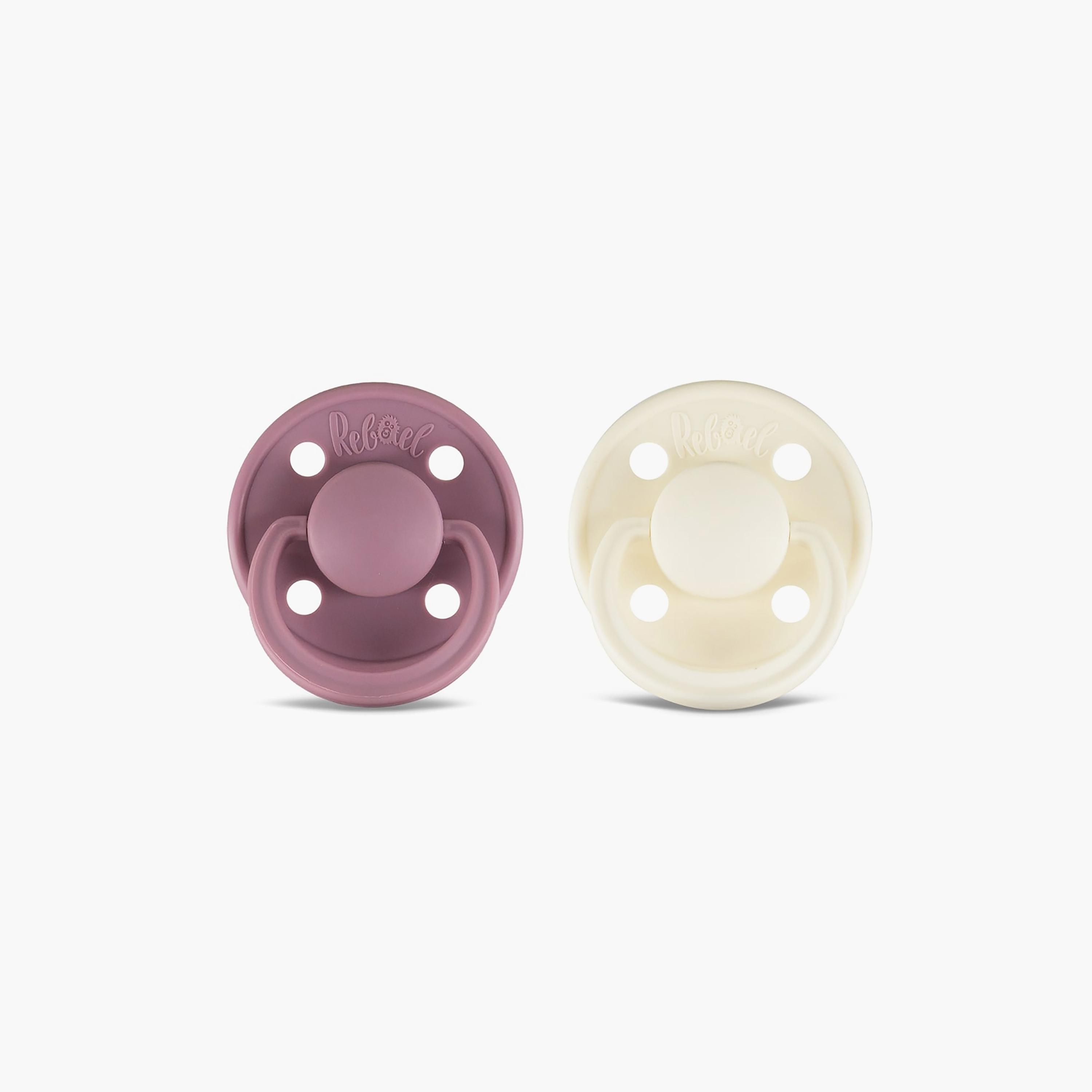 Rebael Mono 2-Piece Natural Rubber Round Pacifier, Size 2, 6M-baby-feeding-pacifiers-image-3