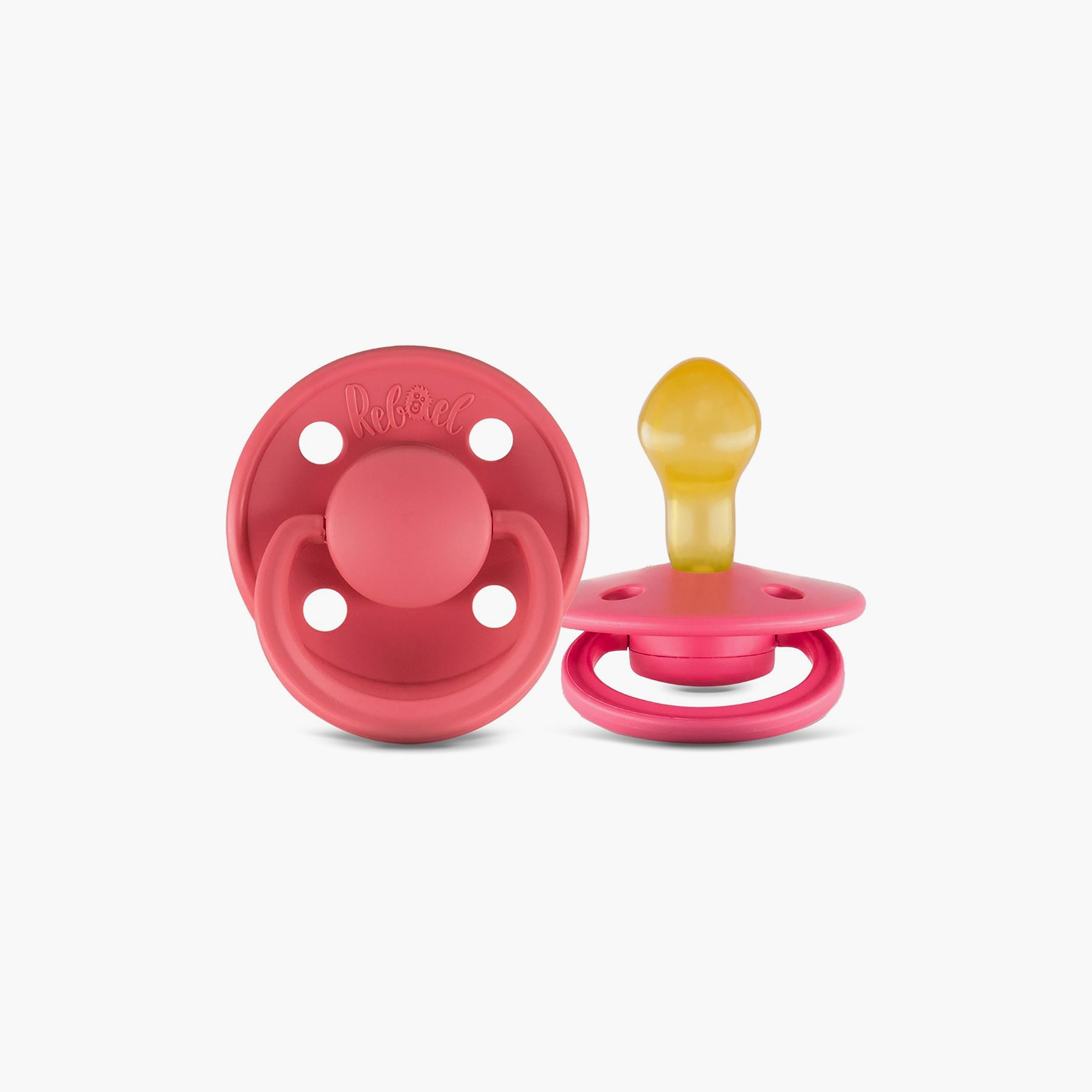 Rebael Mono 2-Piece Natural Rubber Round Pacifier, Size 2, 6M-baby-feeding-pacifiers-image-1