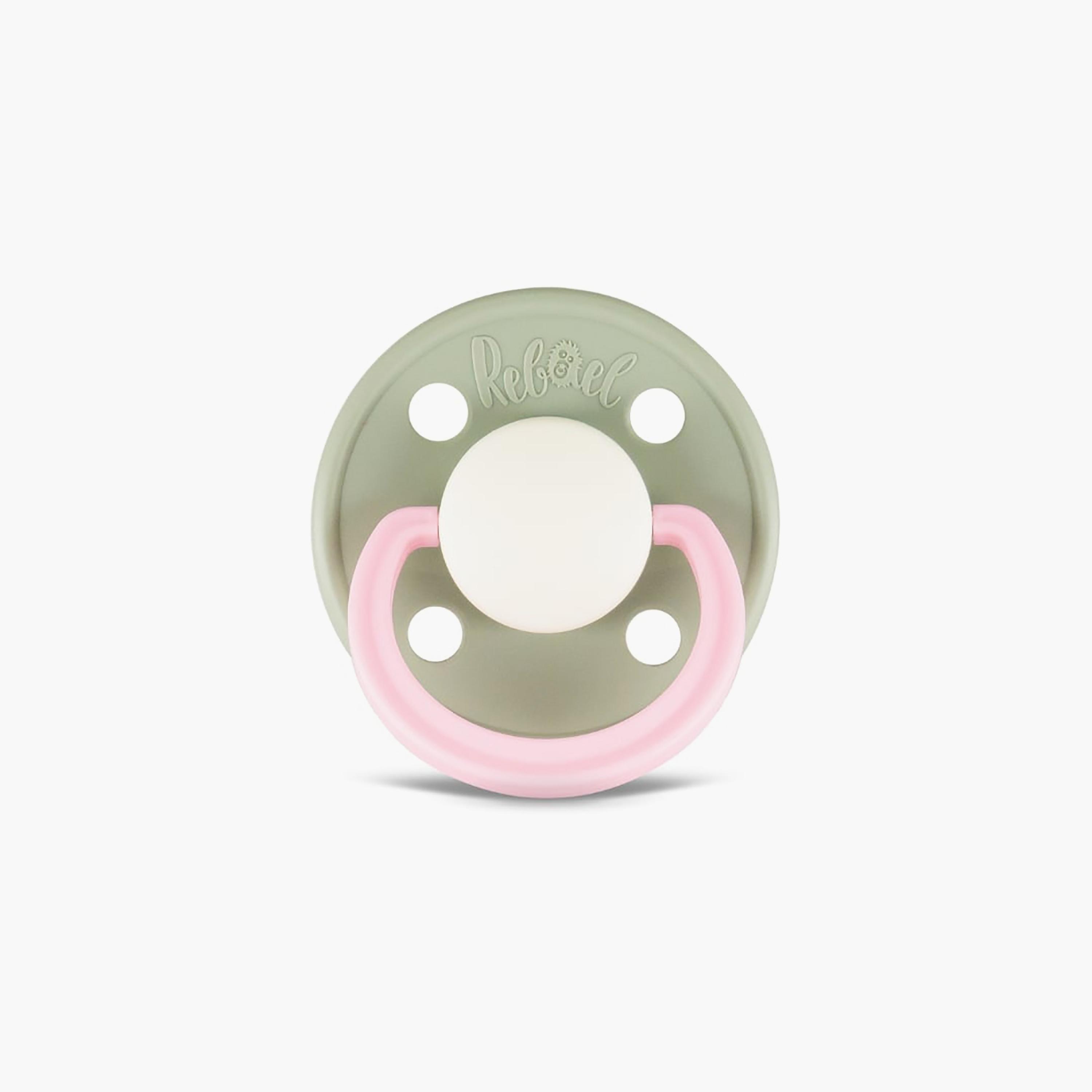 Rebael Fashion Natural Rubber Round Pacifier, Size 2, 6M+-baby-feeding-pacifiers-image-1