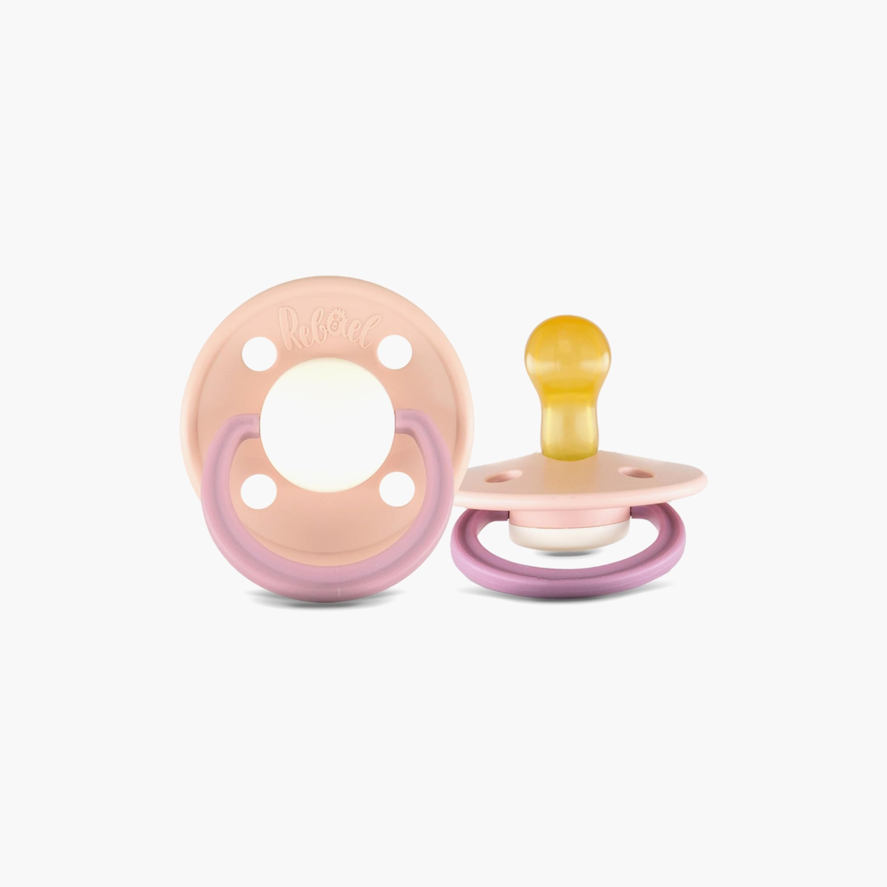 قطعتين لهاية مستديرة مطاط طبيعي فاشون من ريبايل, مقاس 1, 0-6 شهور-baby-feeding-pacifiers-image-2