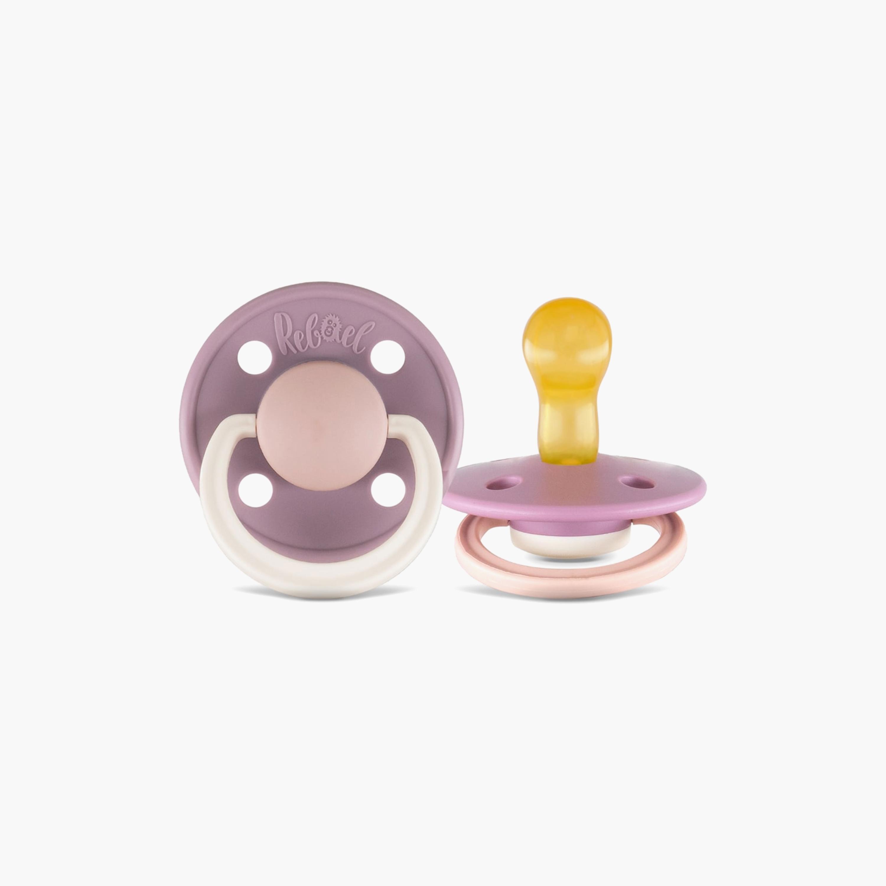 قطعتين لهاية مستديرة مطاط طبيعي فاشون من ريبايل, مقاس 1, 0-6 شهور-baby-feeding-pacifiers-image-3