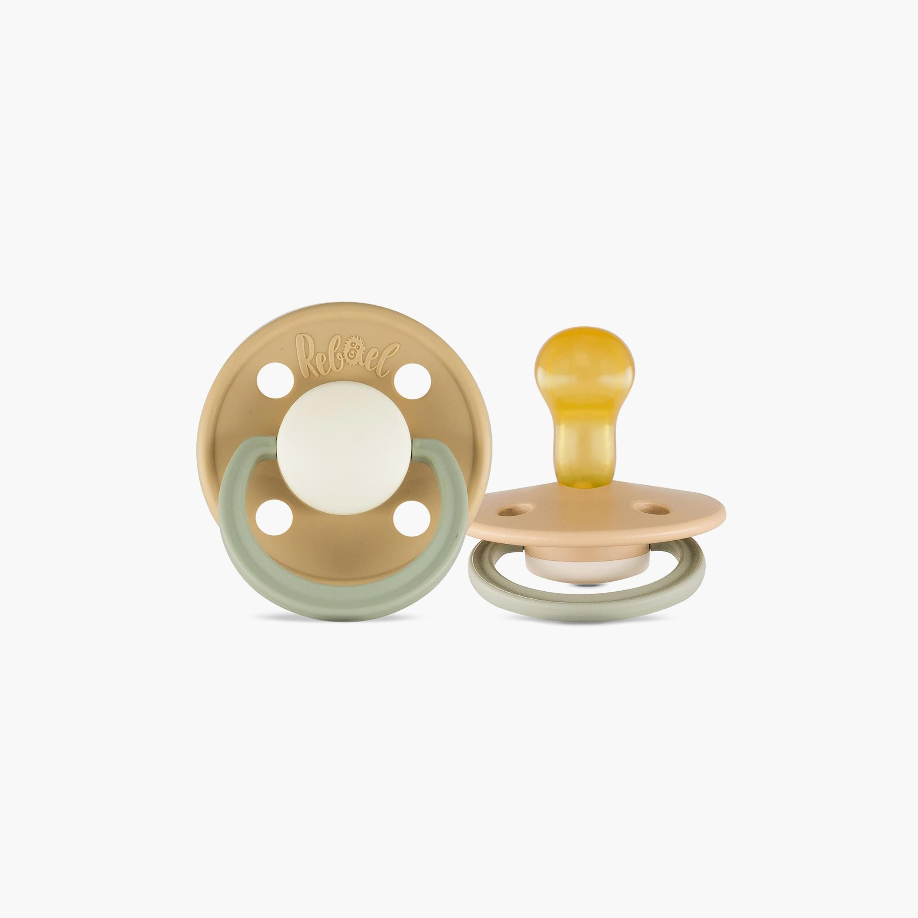 Rebael 2-Piece Natural Rubber Round Pacifier, Size 1, 0-6M-baby-feeding-pacifiers-image-2