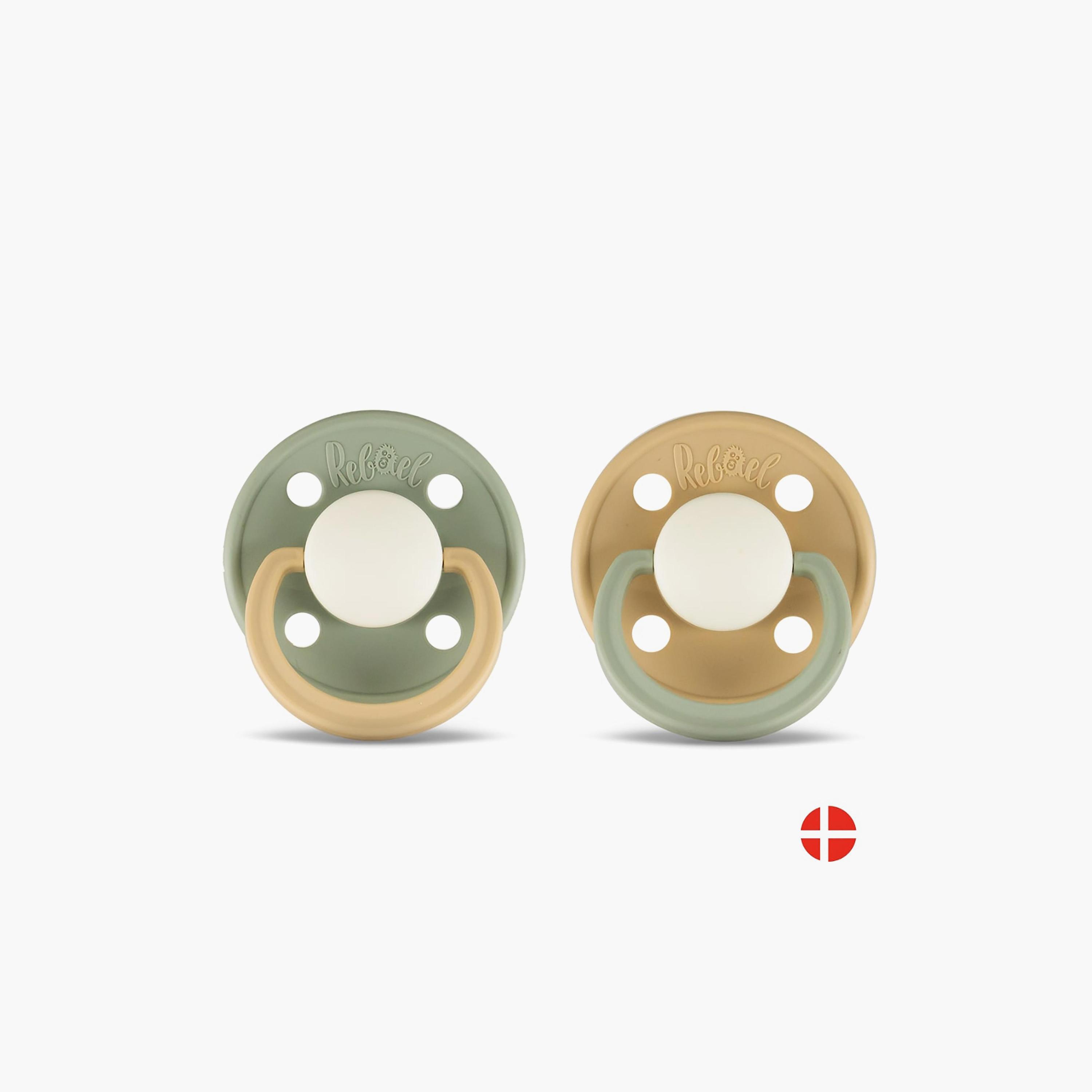 Rebael 2-Piece Natural Rubber Round Pacifier, Size 1, 0-6M-baby-feeding-pacifiers-image-3