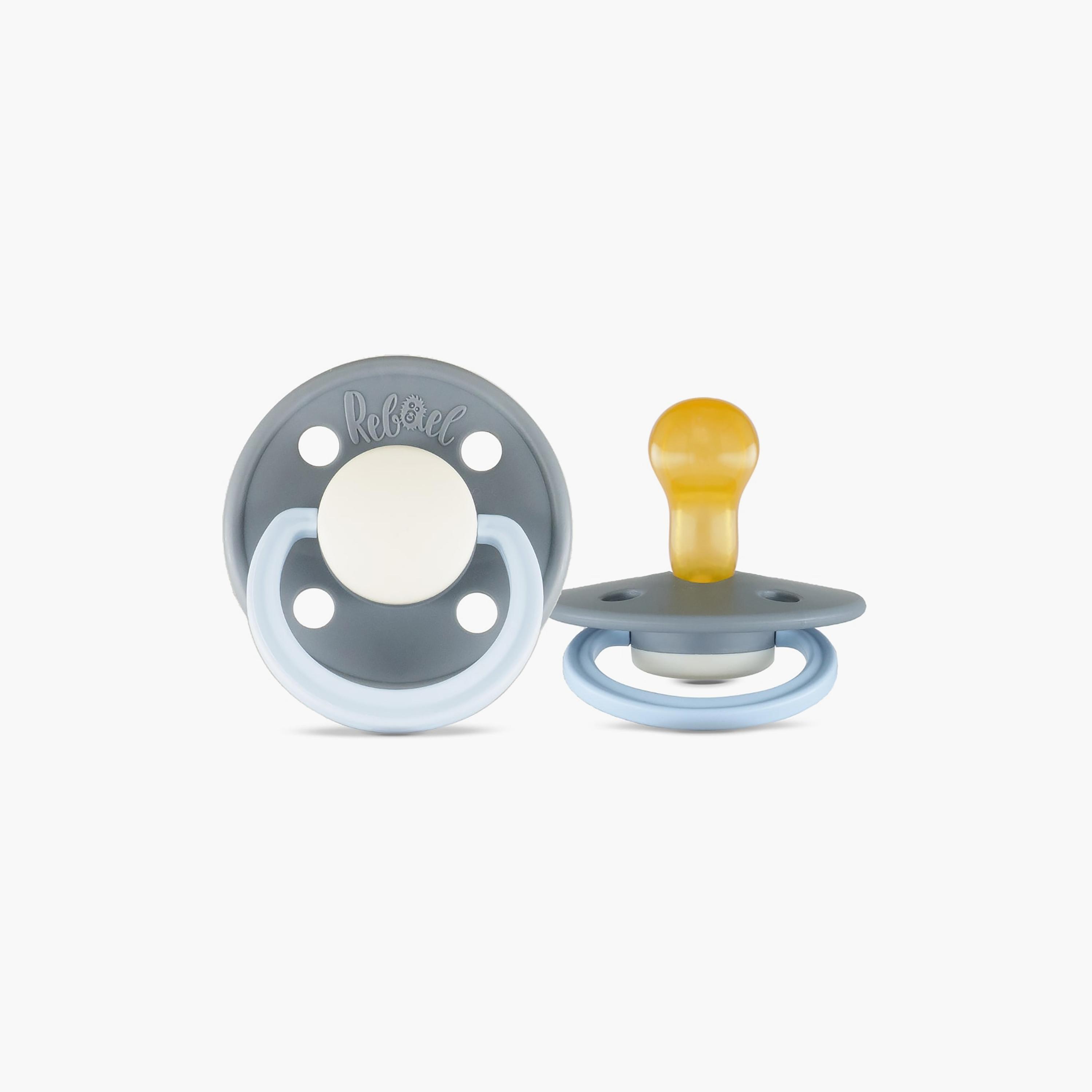 قطعتين لهاية مستديرة مطاط طبيعي فاشون من ريبايل, مقاس 1, 0-6 شهور-baby-feeding-pacifiers-image-1