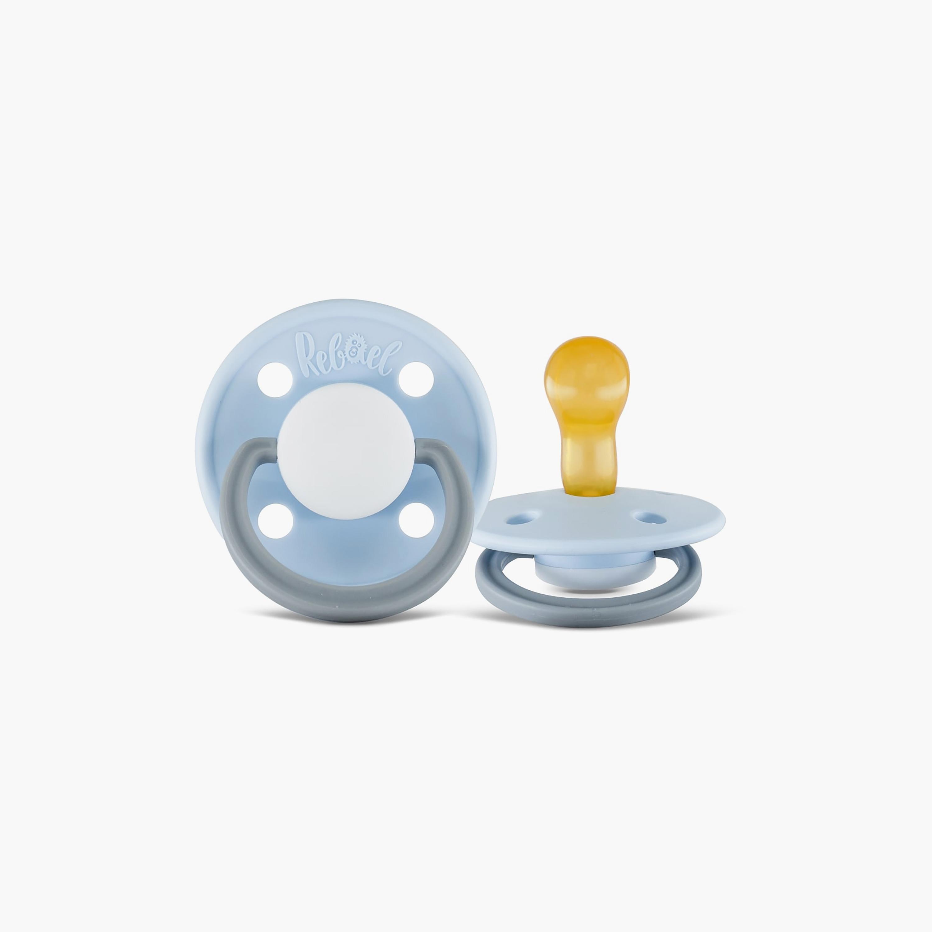 قطعتين لهاية مستديرة مطاط طبيعي فاشون من ريبايل, مقاس 1, 0-6 شهور-baby-feeding-pacifiers-image-2