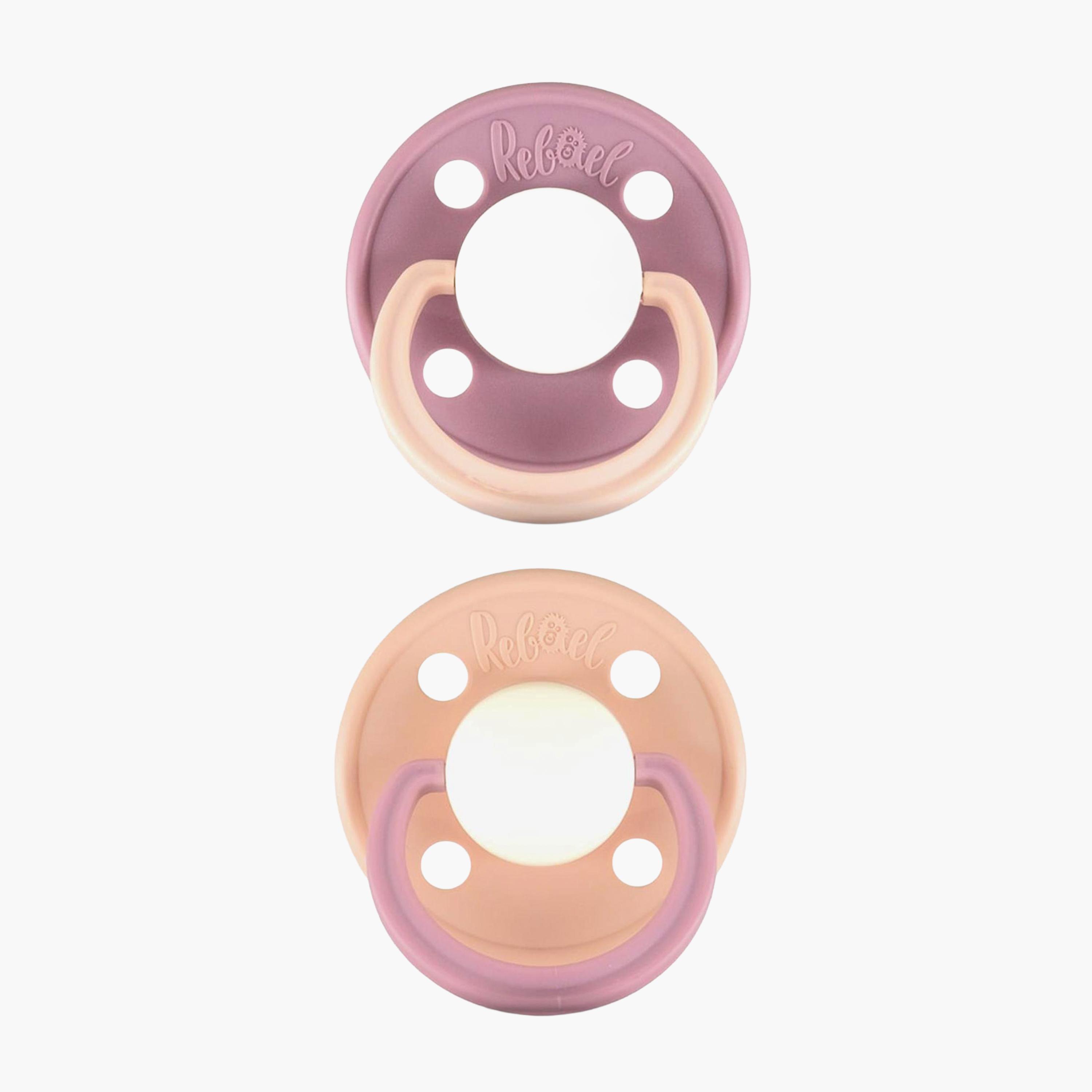 قطعتين لهاية مستديرة مطاط طبيعي فاشون من ريبايل, مقاس 1, 0-6 شهور-baby-feeding-pacifiers-image-1