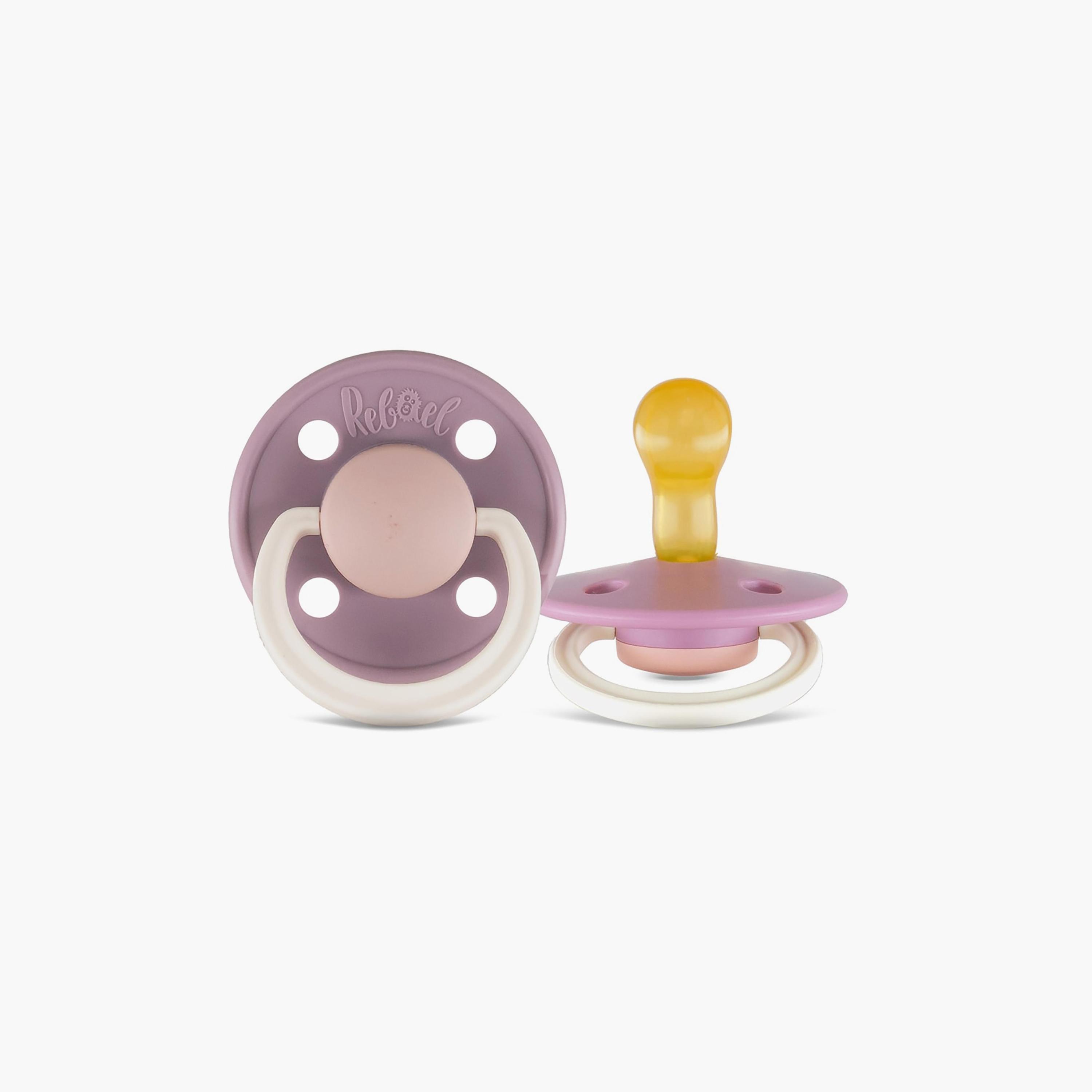 قطعتين لهاية مستديرة مطاط طبيعي فاشون من ريبايل, مقاس 1, 0-6 شهور-baby-feeding-pacifiers-image-2