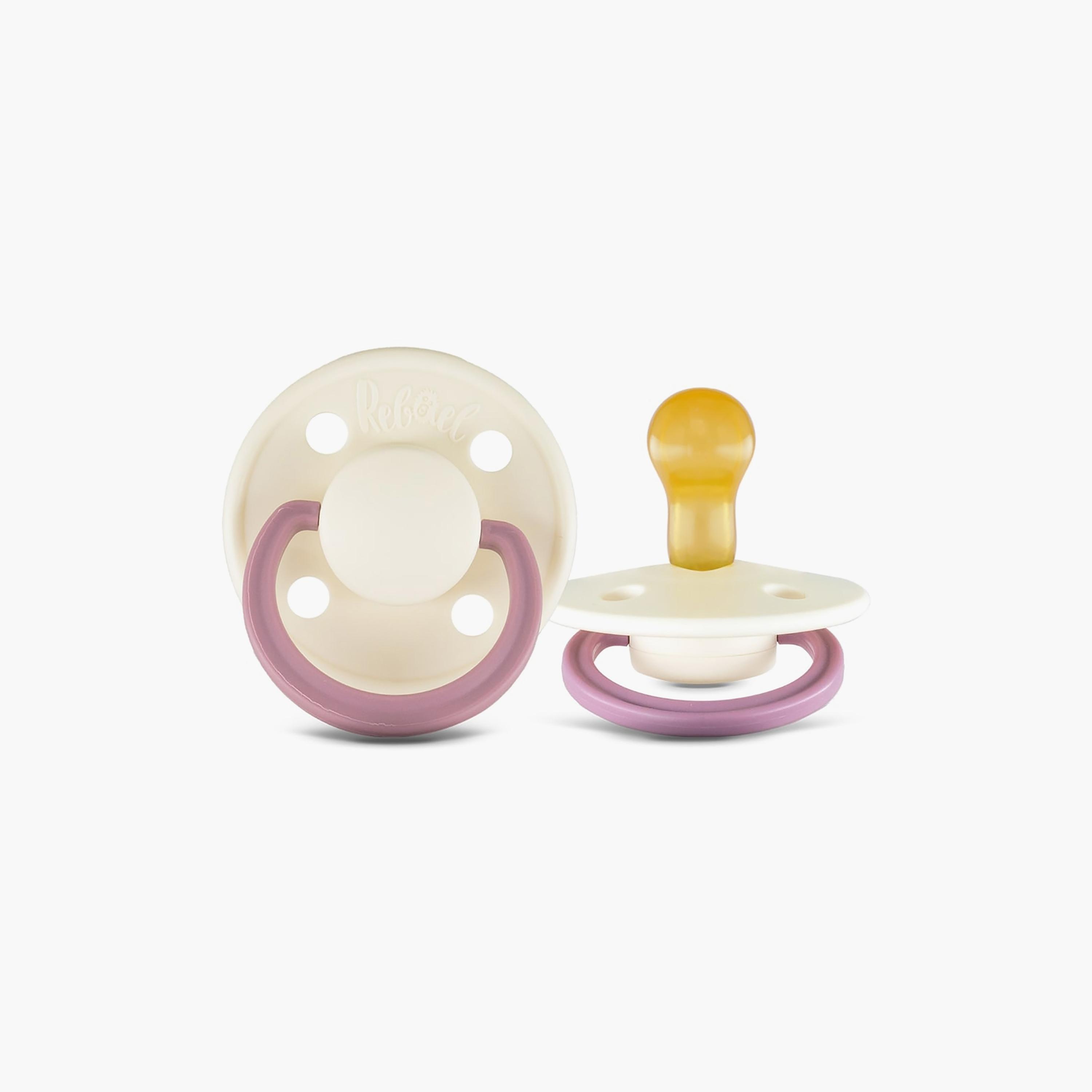 قطعتين لهاية مستديرة مطاط طبيعي فاشون من ريبايل, مقاس 1, 0-6 شهور-baby-feeding-pacifiers-image-3