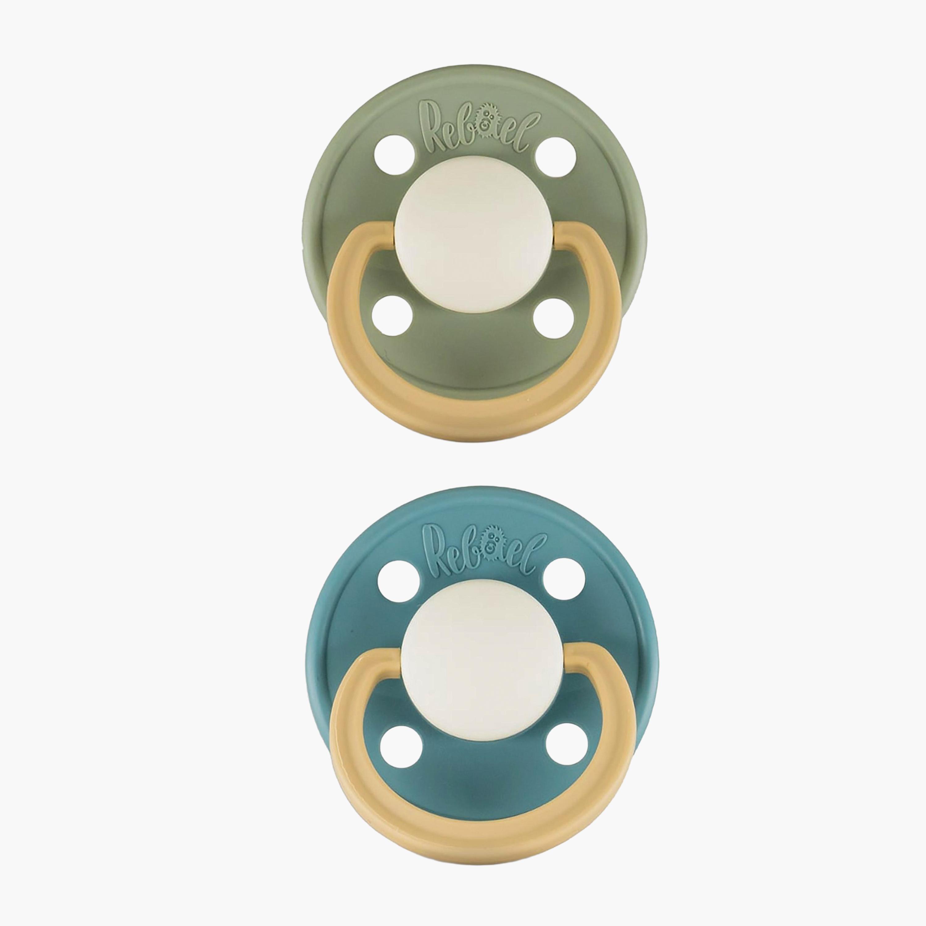 Rebael 2-Piece Natural Rubber Round Pacifier, Size 1, 0-6M-baby-feeding-pacifiers-image-1