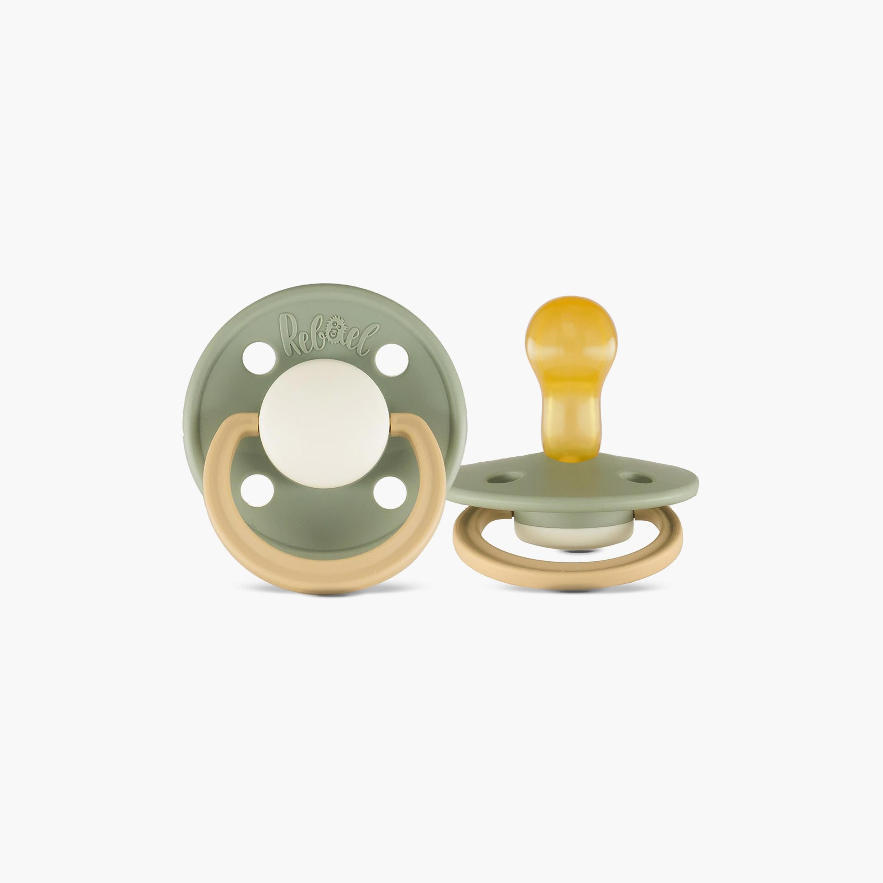 Rebael 2-Piece Natural Rubber Round Pacifier, Size 1, 0-6M-baby-feeding-pacifiers-image-2