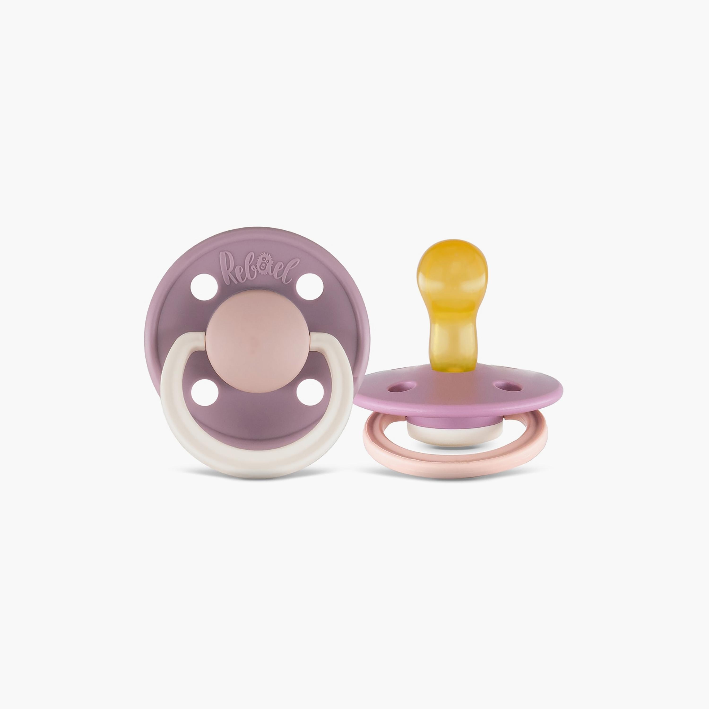 Rebael 2-Piece Natural Rubber Round Pacifier, Size 1, 0-6M-baby-feeding-pacifiers-image-2