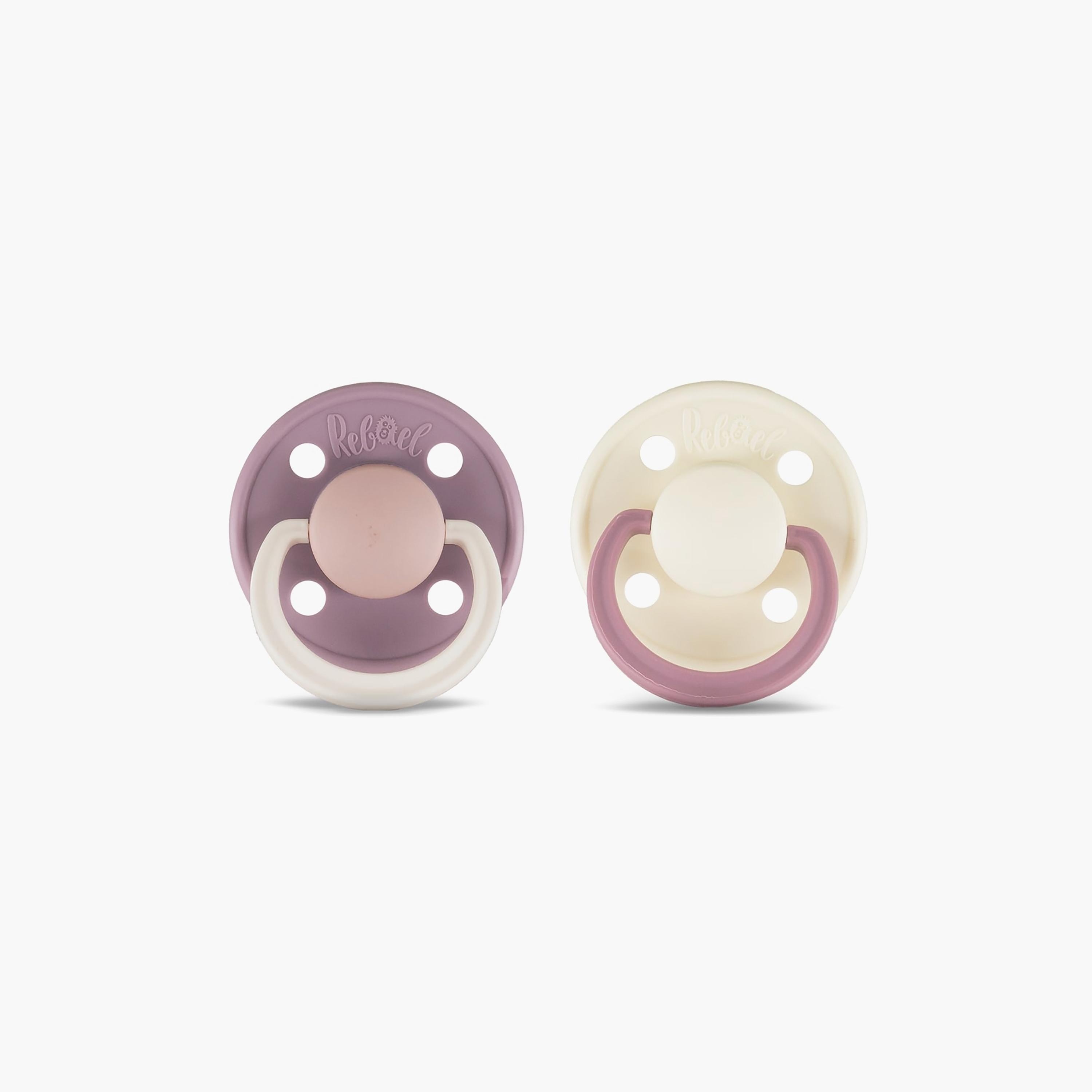 Rebael 2-Piece Natural Rubber Round Pacifier, Size 1, 0-6M-baby-feeding-pacifiers-image-3