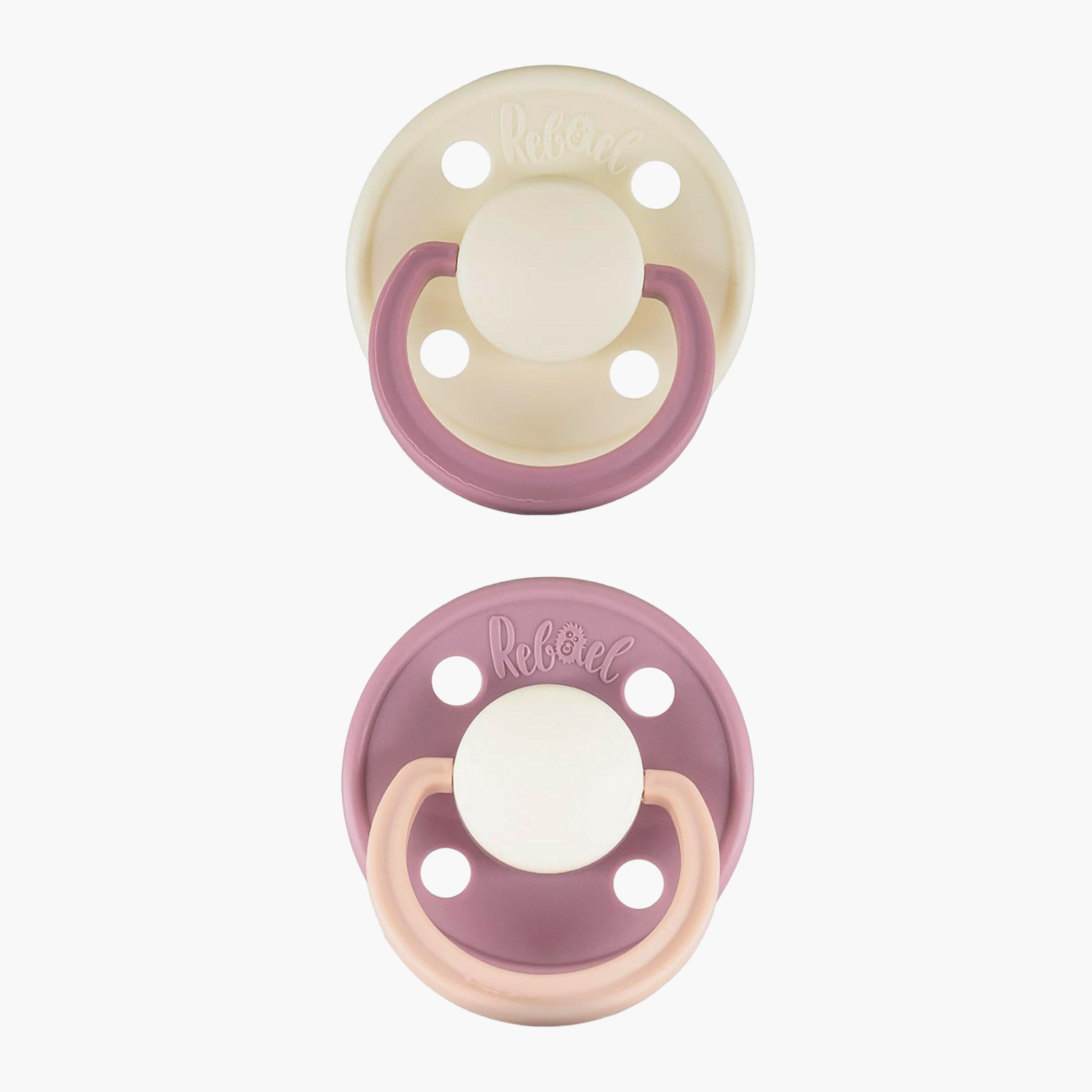 قطعتين لهاية مستديرة مطاط طبيعي فاشون من ريبايل, مقاس 1, 0-6 شهور-baby-feeding-pacifiers-image-1