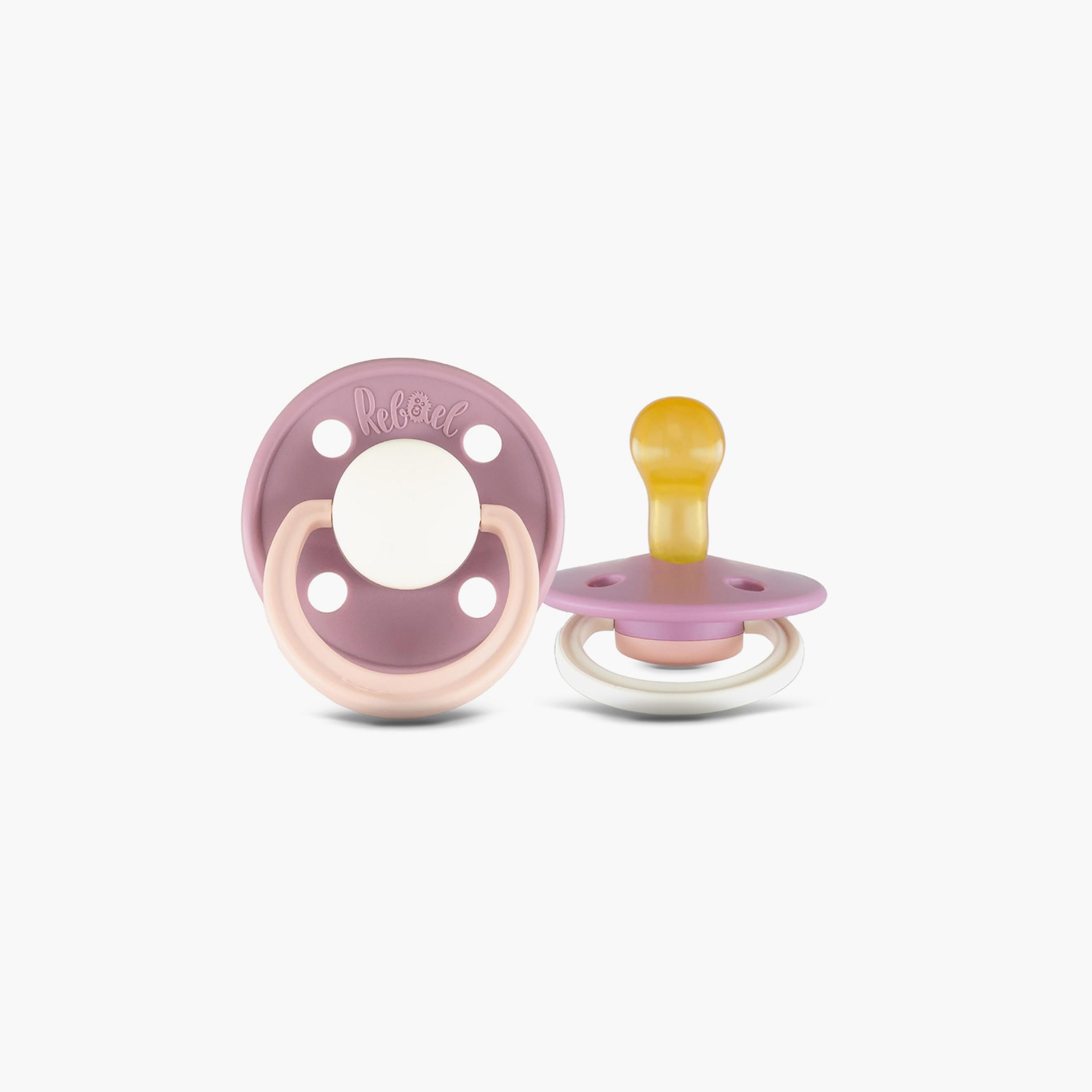 قطعتين لهاية مستديرة مطاط طبيعي فاشون من ريبايل, مقاس 1, 0-6 شهور-baby-feeding-pacifiers-image-2