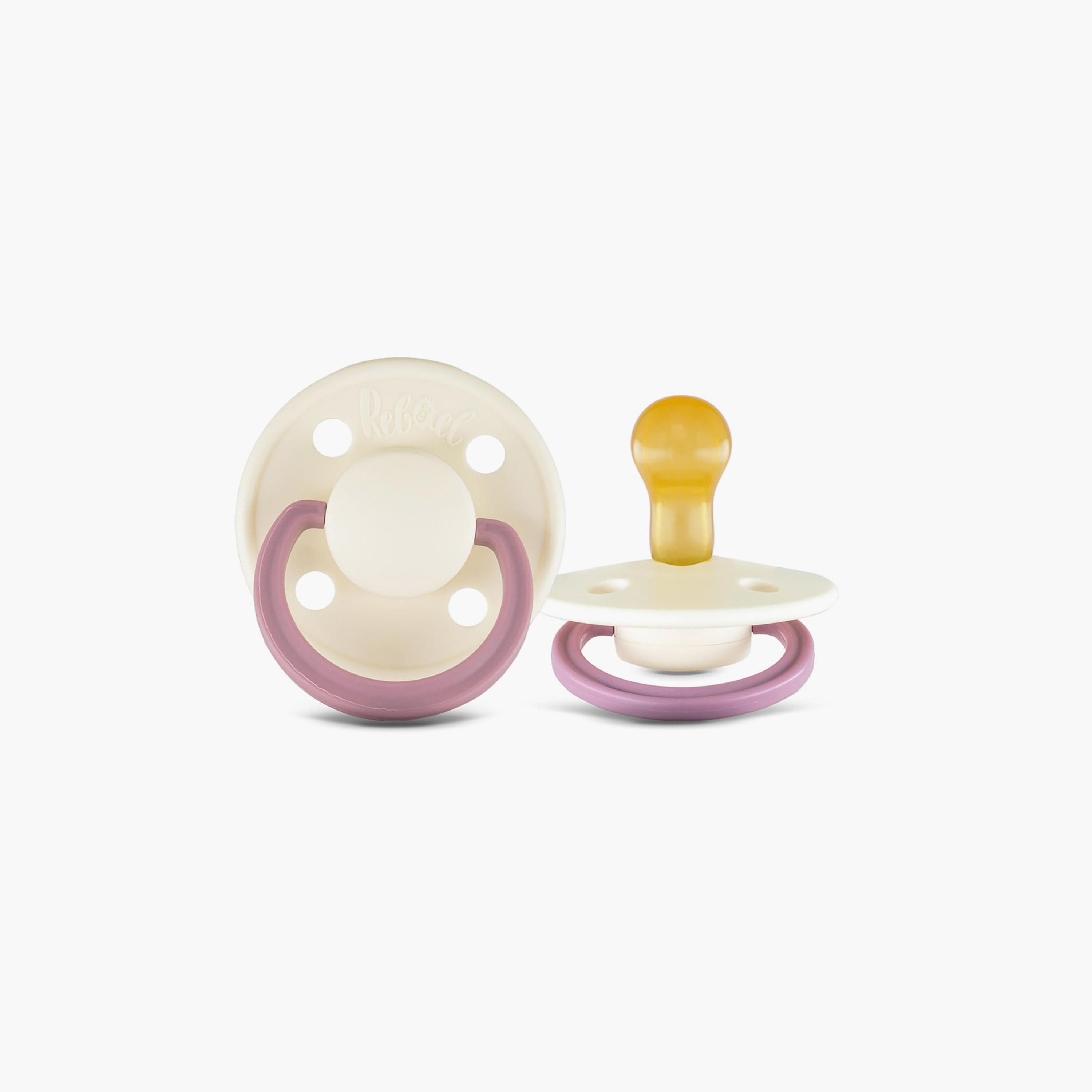 قطعتين لهاية مستديرة مطاط طبيعي فاشون من ريبايل, مقاس 1, 0-6 شهور-baby-feeding-pacifiers-image-3