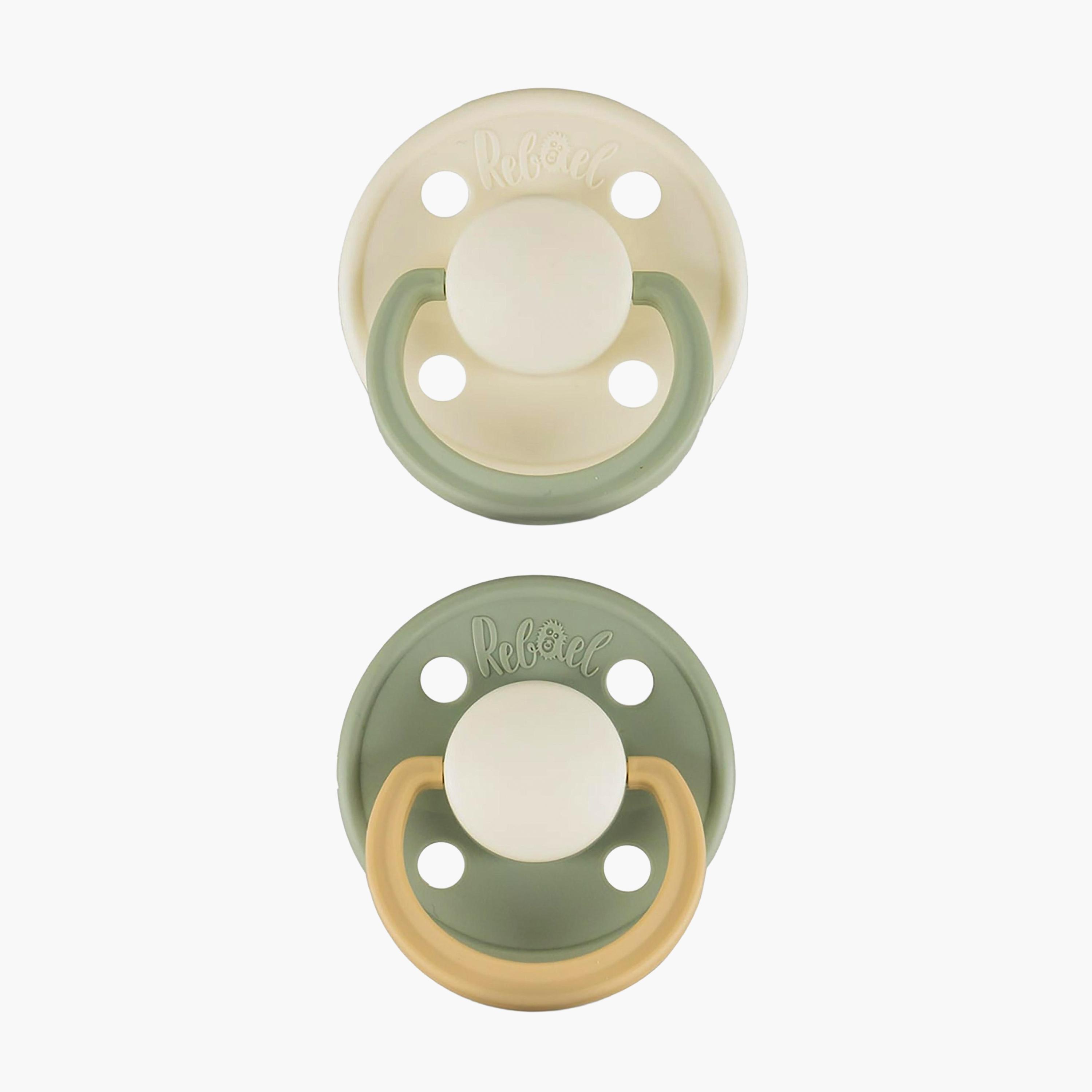 Rebael 2-Piece Natural Rubber Round Pacifier, Size 1, 0-6M-baby-feeding-pacifiers-image-1
