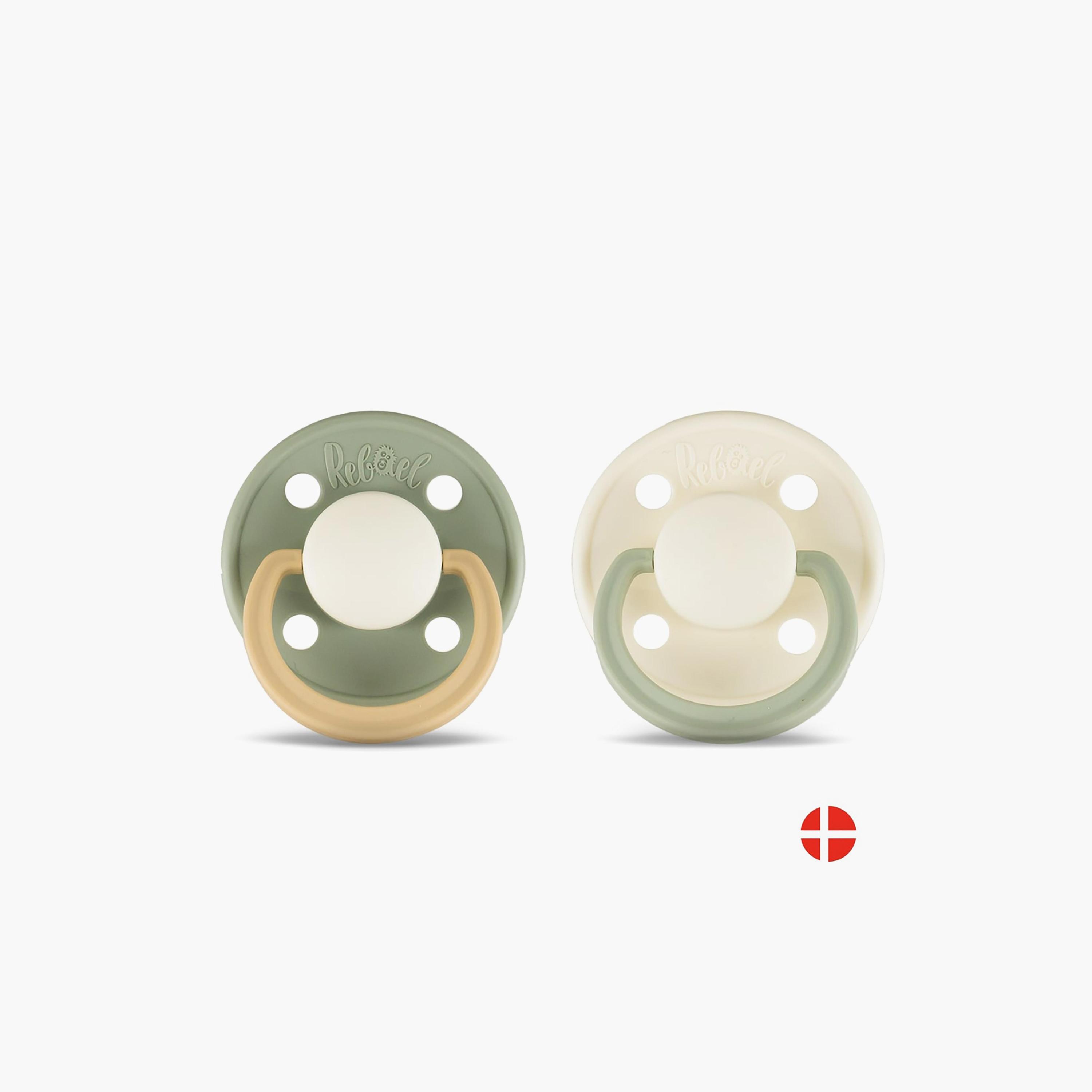 Rebael 2-Piece Natural Rubber Round Pacifier, Size 1, 0-6M-baby-feeding-pacifiers-image-4