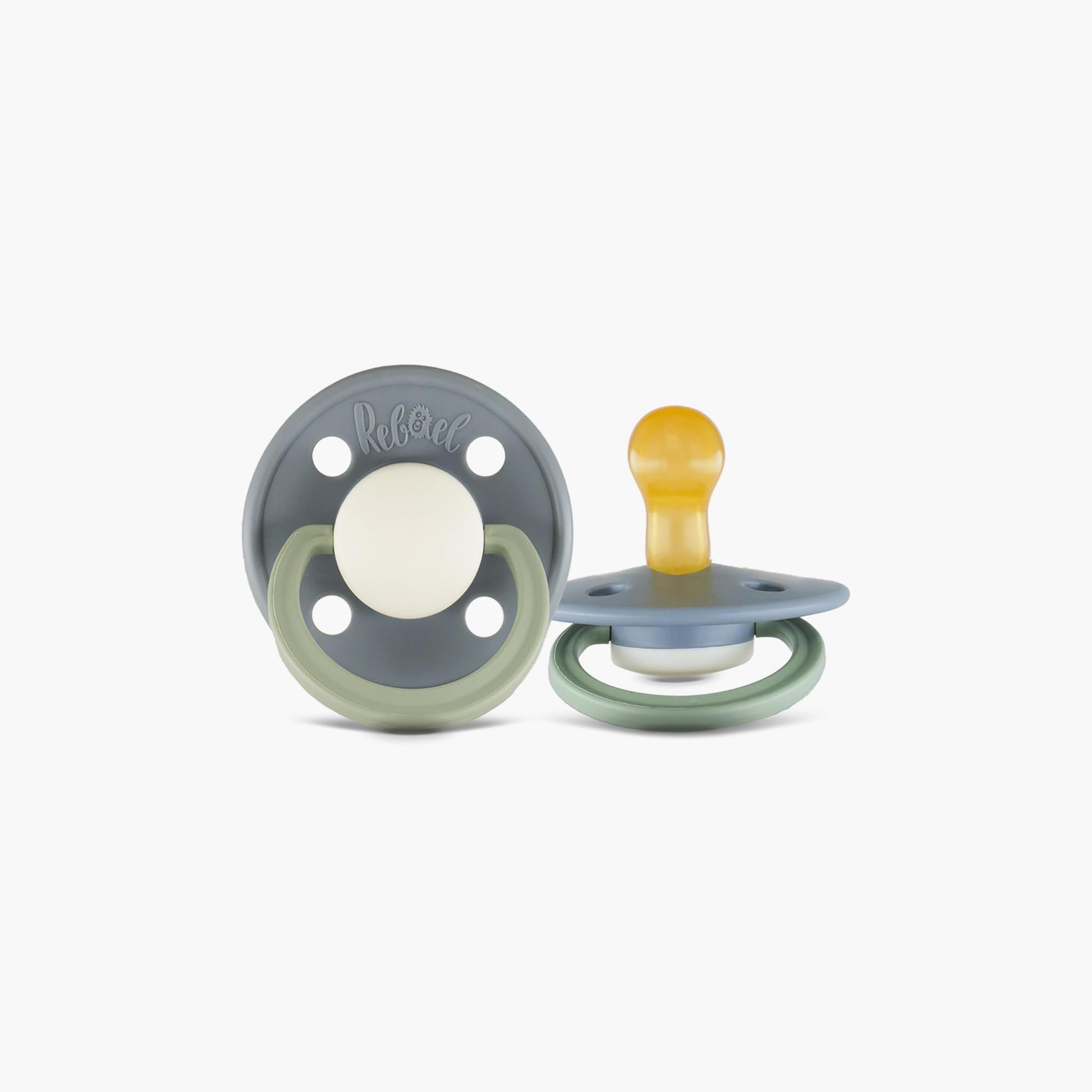 قطعتين لهاية مستديرة مطاط طبيعي فاشون من ريبايل, مقاس 1, 0-6 شهور-baby-feeding-pacifiers-image-2