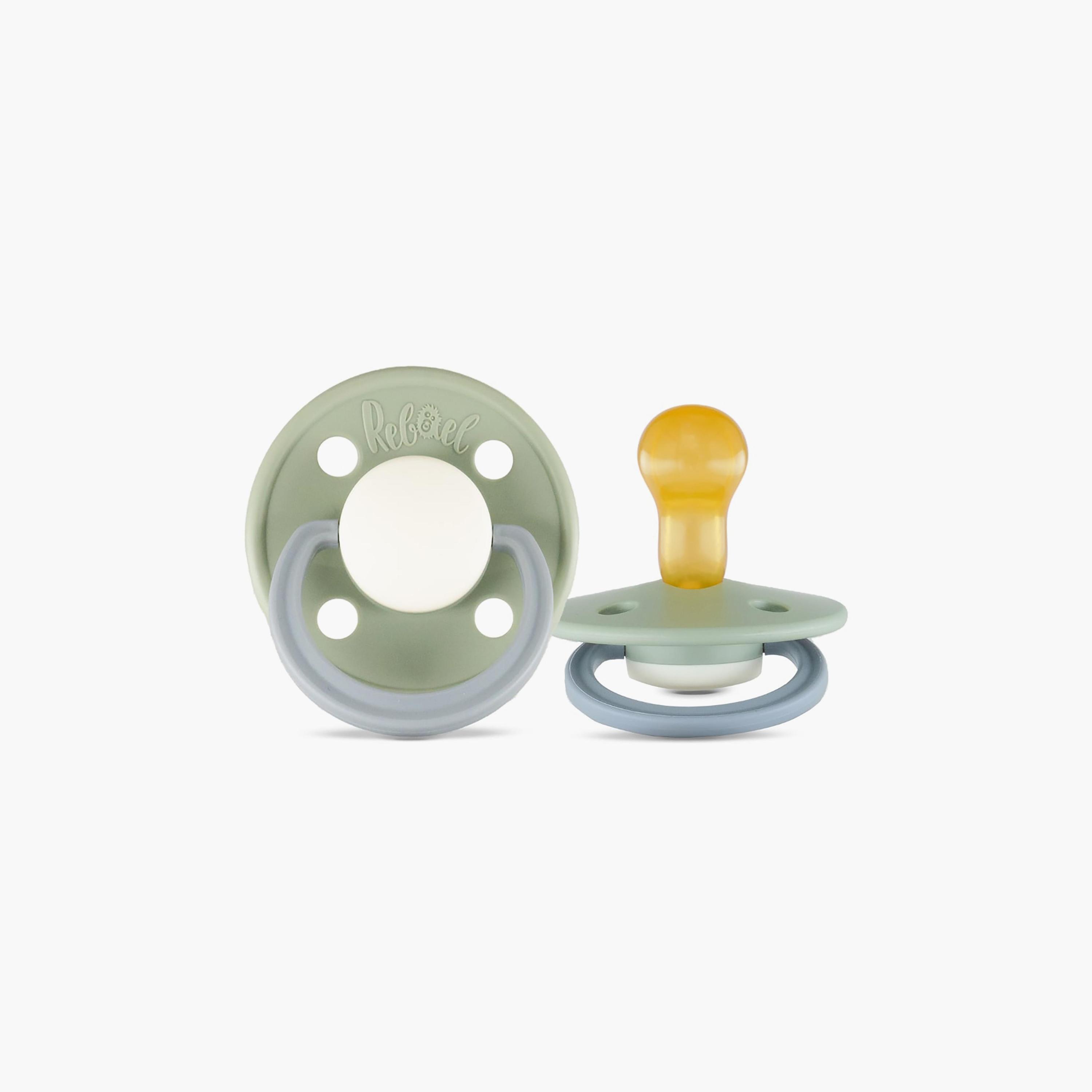 قطعتين لهاية مستديرة مطاط طبيعي فاشون من ريبايل, مقاس 1, 0-6 شهور-baby-feeding-pacifiers-image-3