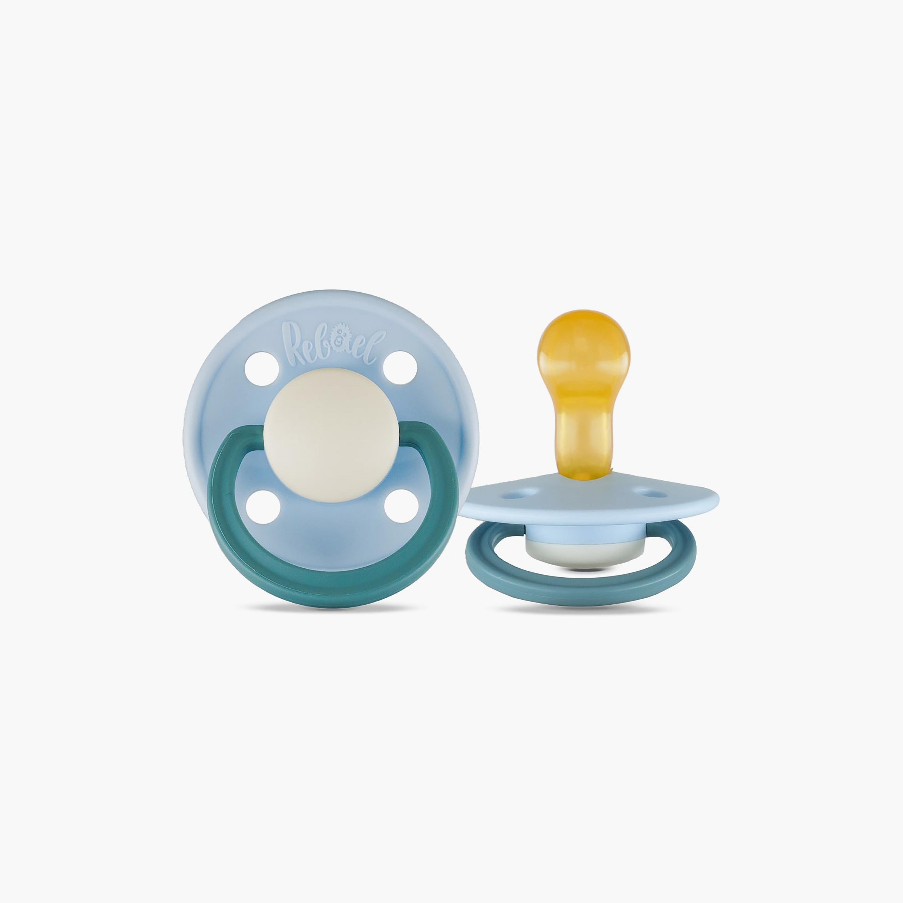 قطعتين لهاية مستديرة مطاط طبيعي فاشون من ريبايل, مقاس 1, 0-6 شهور-baby-feeding-pacifiers-image-2