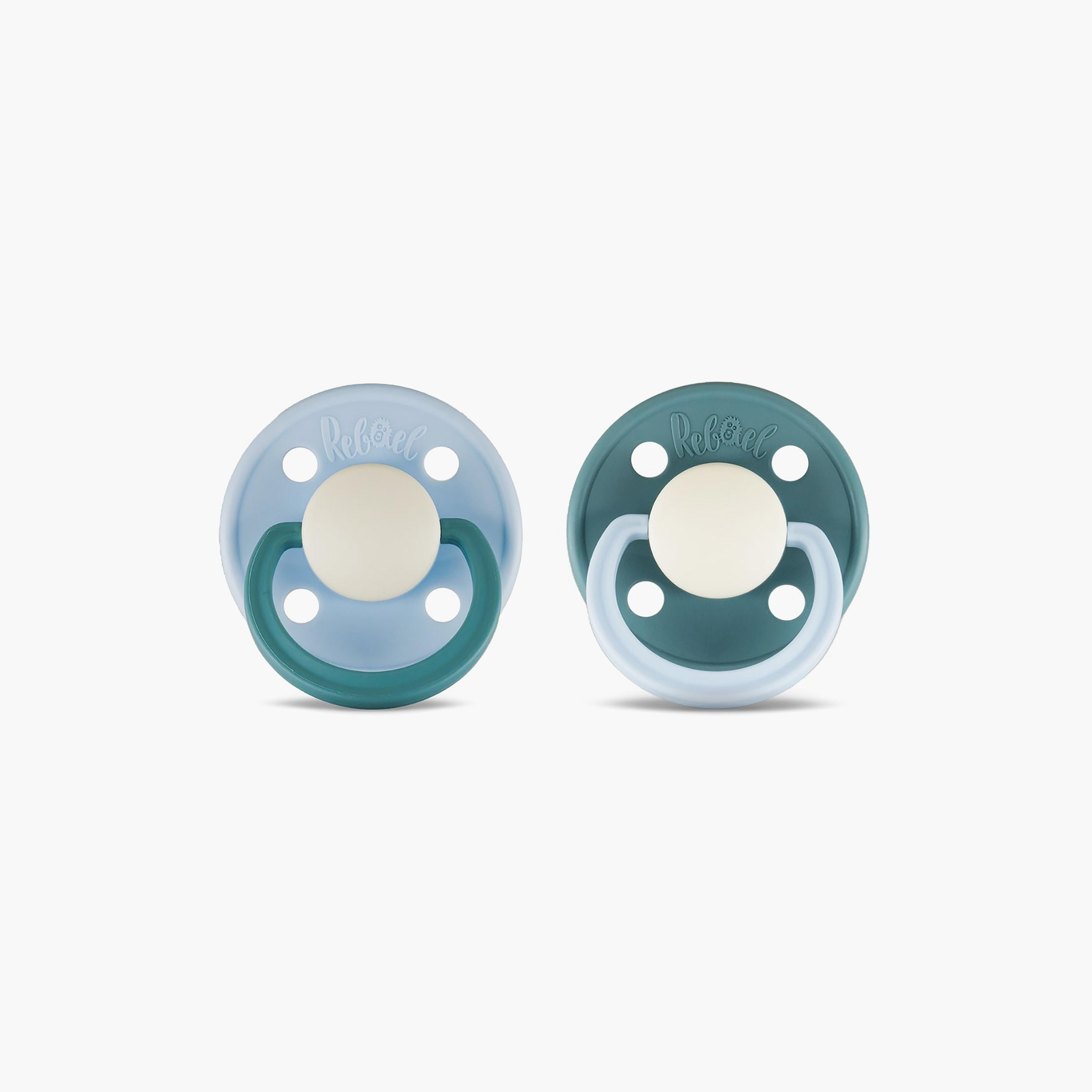 قطعتين لهاية مستديرة مطاط طبيعي فاشون من ريبايل, مقاس 1, 0-6 شهور-baby-feeding-pacifiers-image-3