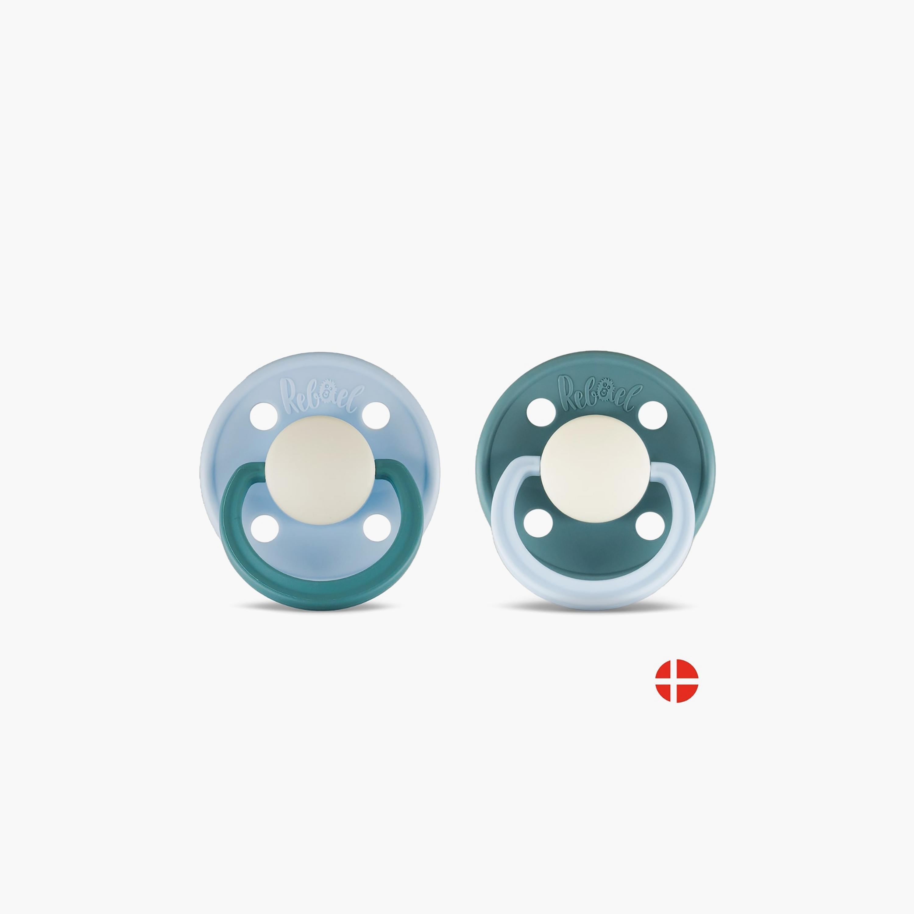قطعتين لهاية مستديرة مطاط طبيعي فاشون من ريبايل, مقاس 1, 0-6 شهور-baby-feeding-pacifiers-image-4