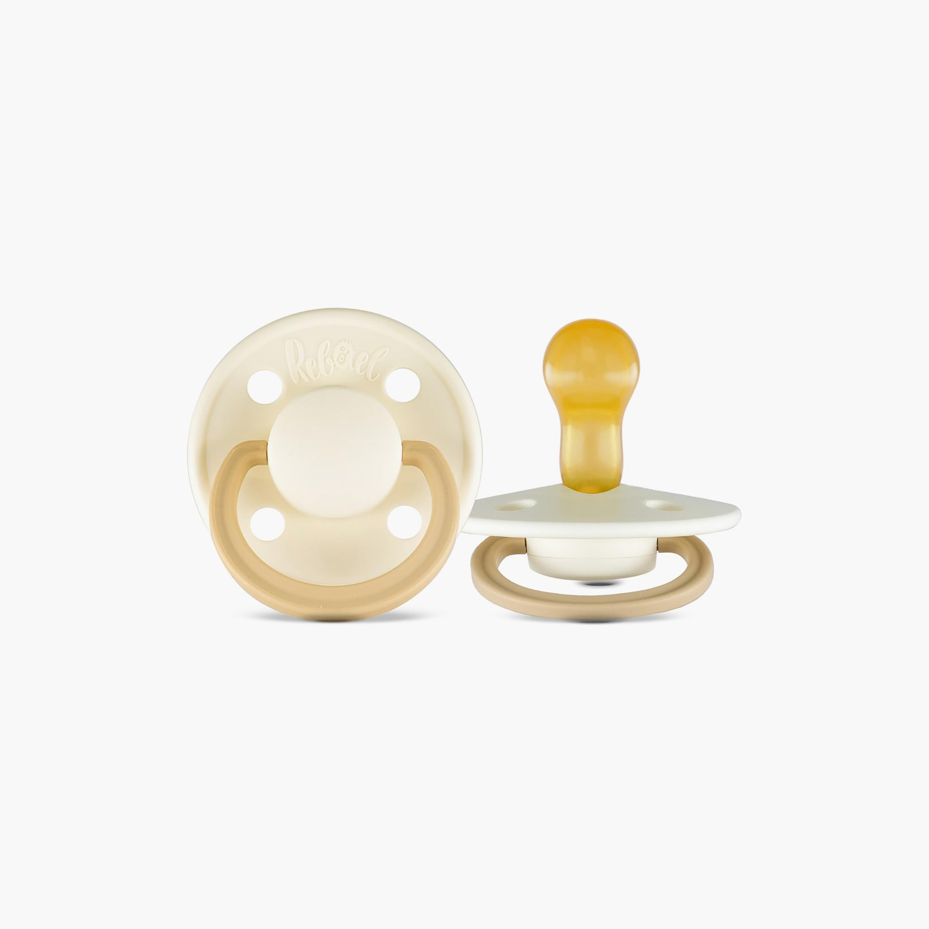قطعتين لهاية مستديرة مطاط طبيعي فاشون من ريبايل, مقاس 1, 0-6 شهور-baby-feeding-pacifiers-image-2