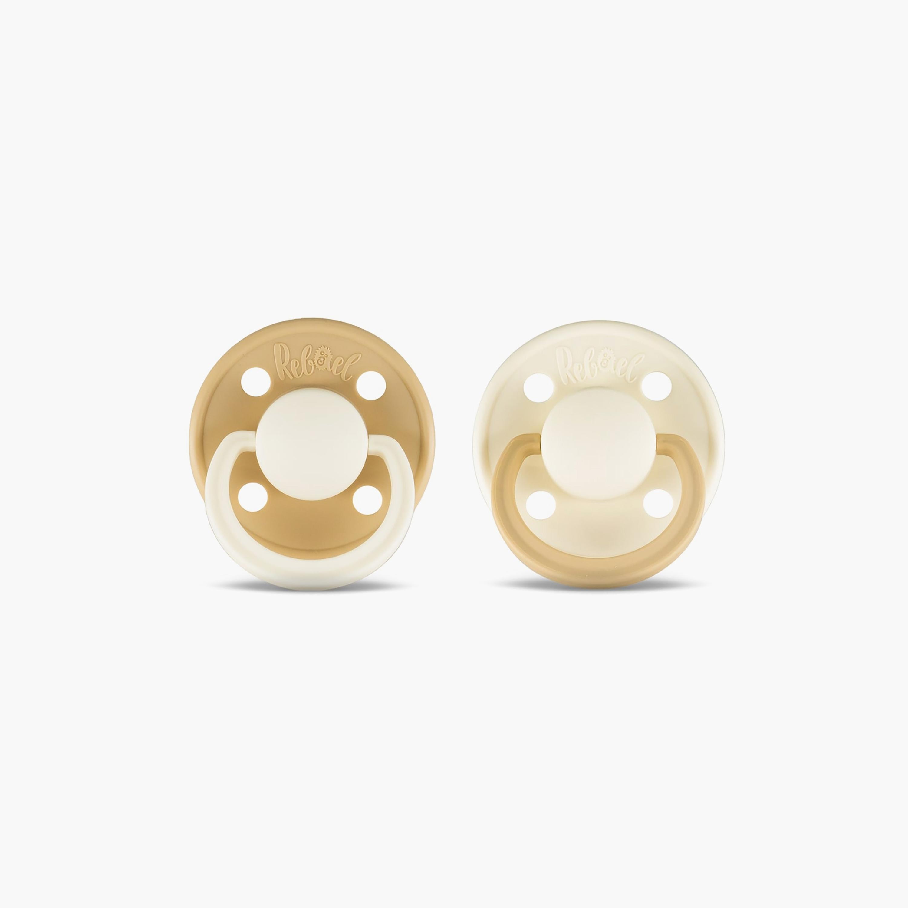 قطعتين لهاية مستديرة مطاط طبيعي فاشون من ريبايل, مقاس 1, 0-6 شهور-baby-feeding-pacifiers-image-3