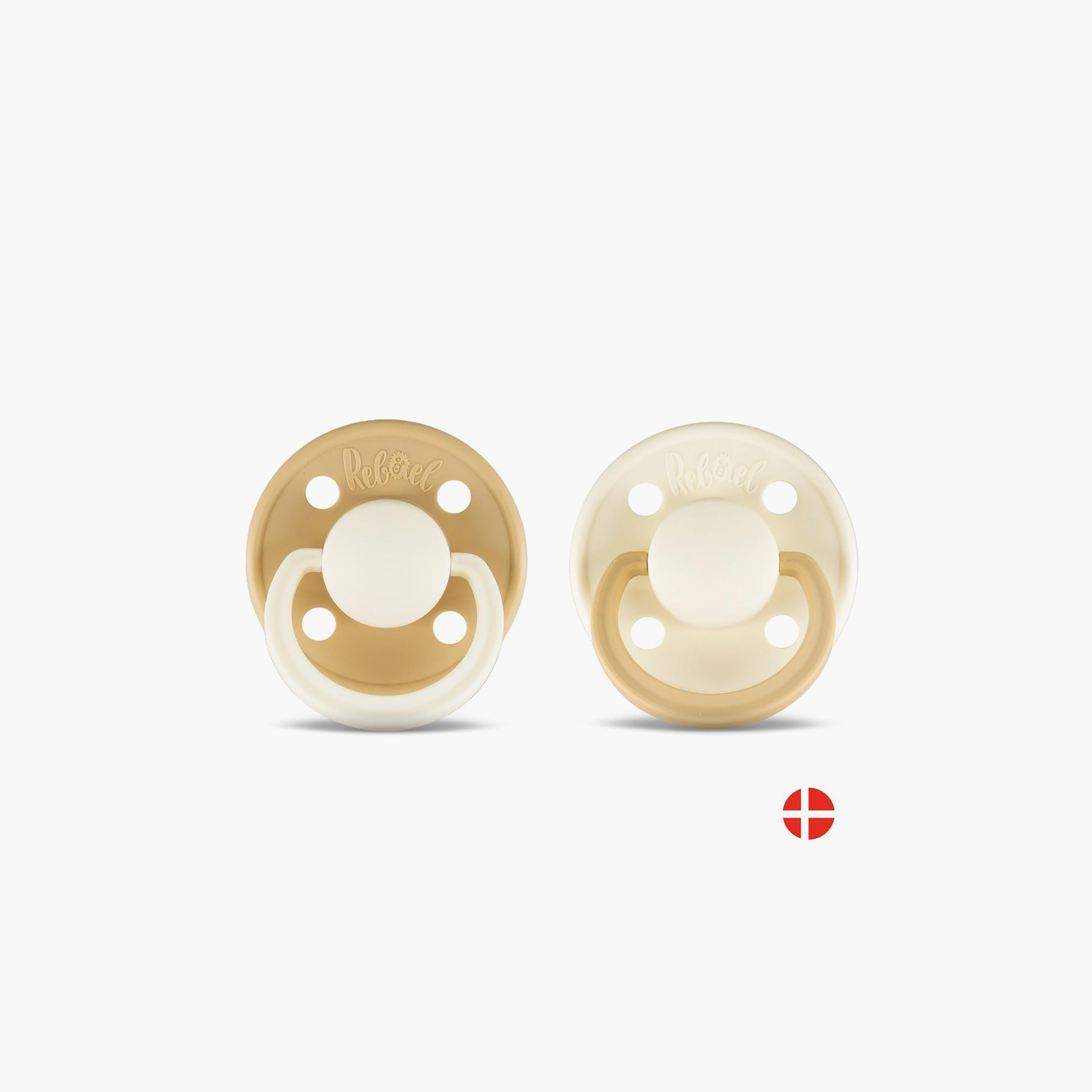 قطعتين لهاية مستديرة مطاط طبيعي فاشون من ريبايل, مقاس 1, 0-6 شهور-baby-feeding-pacifiers-image-4