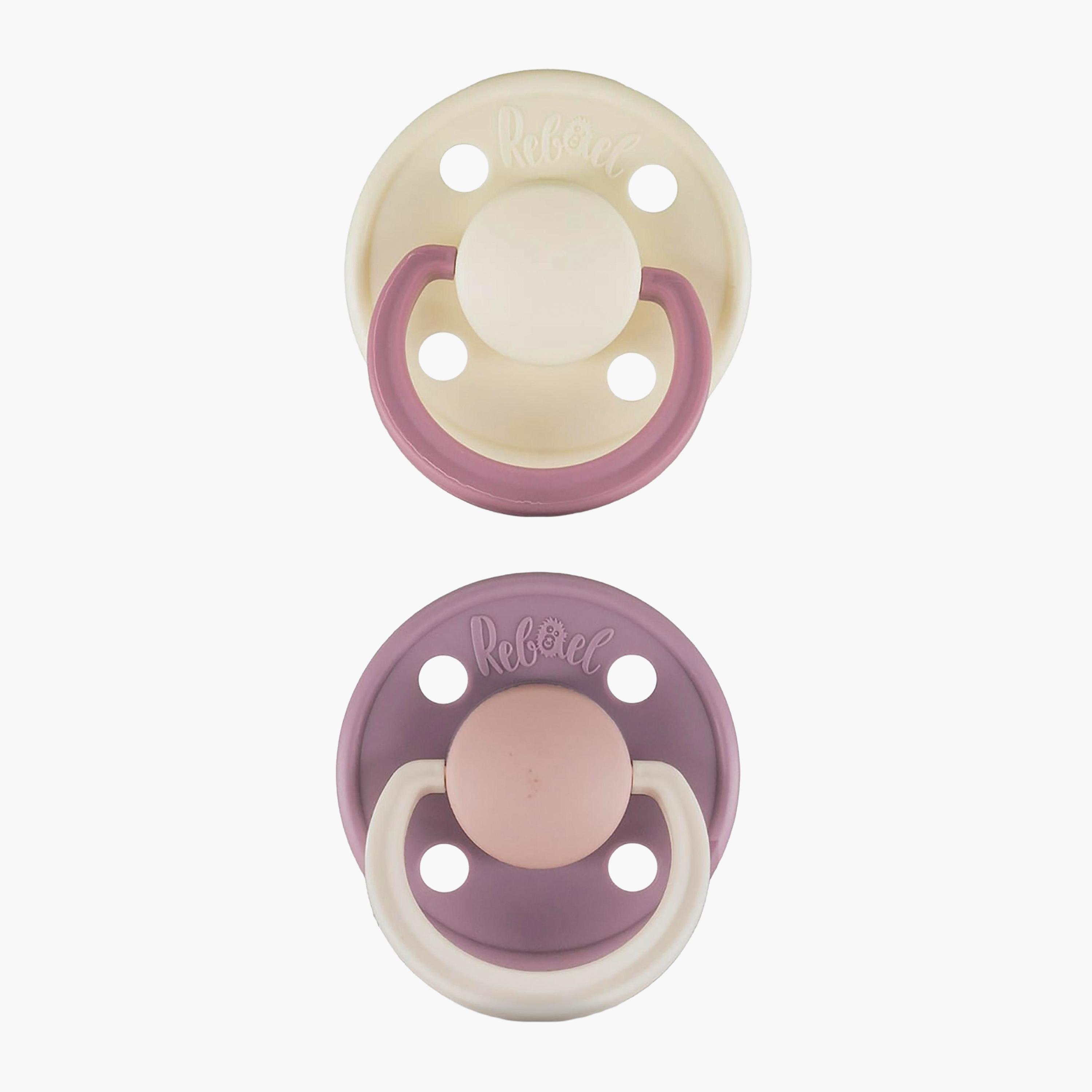 Rebael 2-Piece Natural Rubber Round Pacifier, Size 2, 6M+-baby-feeding-pacifiers-image-1