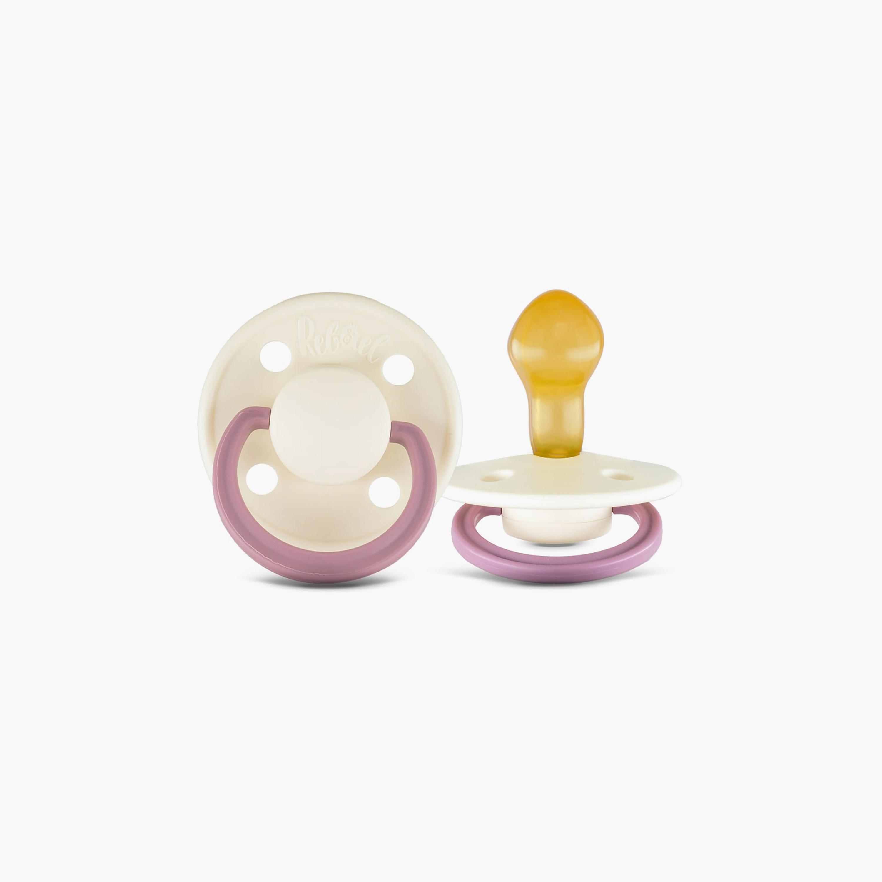 Rebael 2-Piece Natural Rubber Round Pacifier, Size 2, 6M+-baby-feeding-pacifiers-image-2