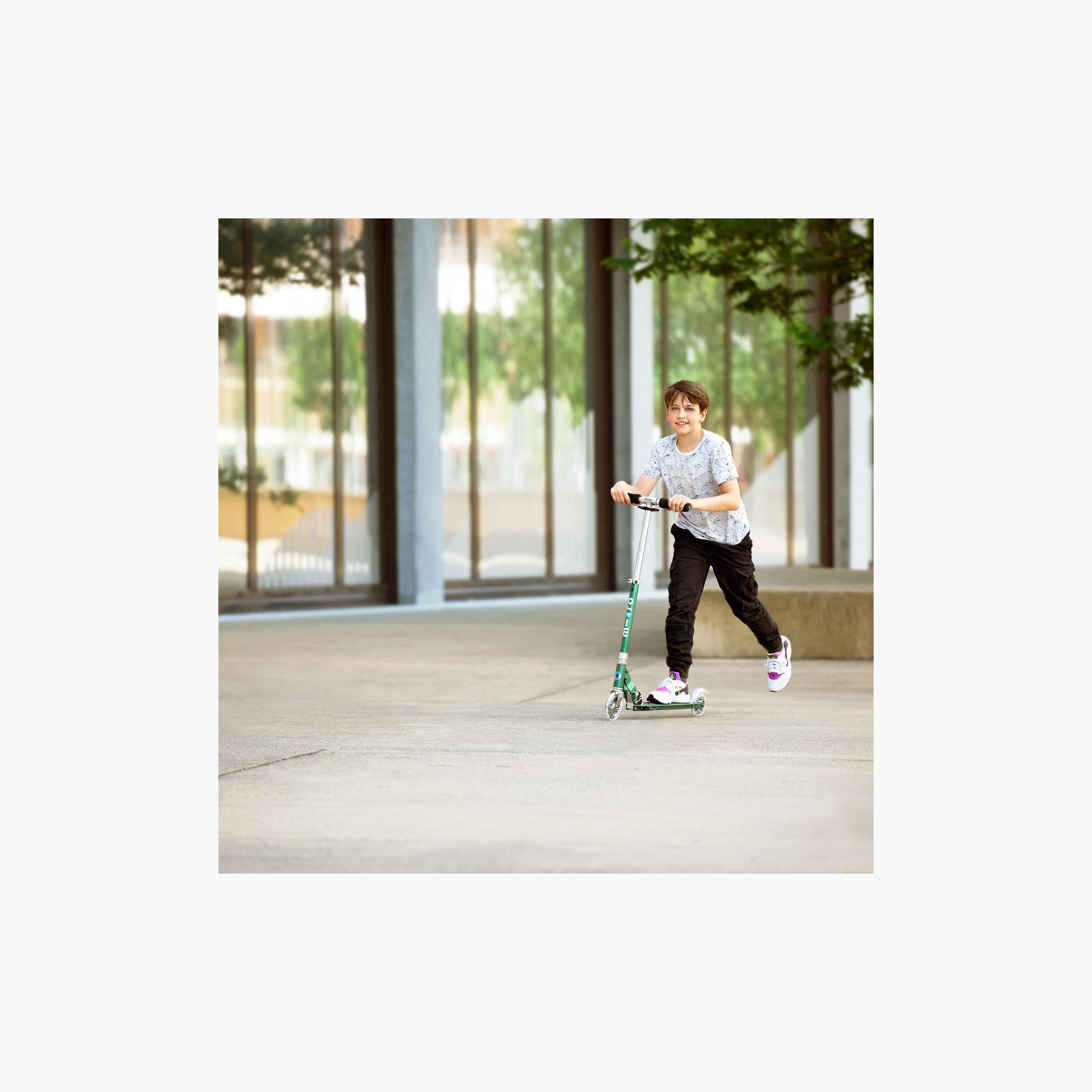 Micro Sprite Scooter, Forest Green LED-toys-outdoor-scooters-image-4